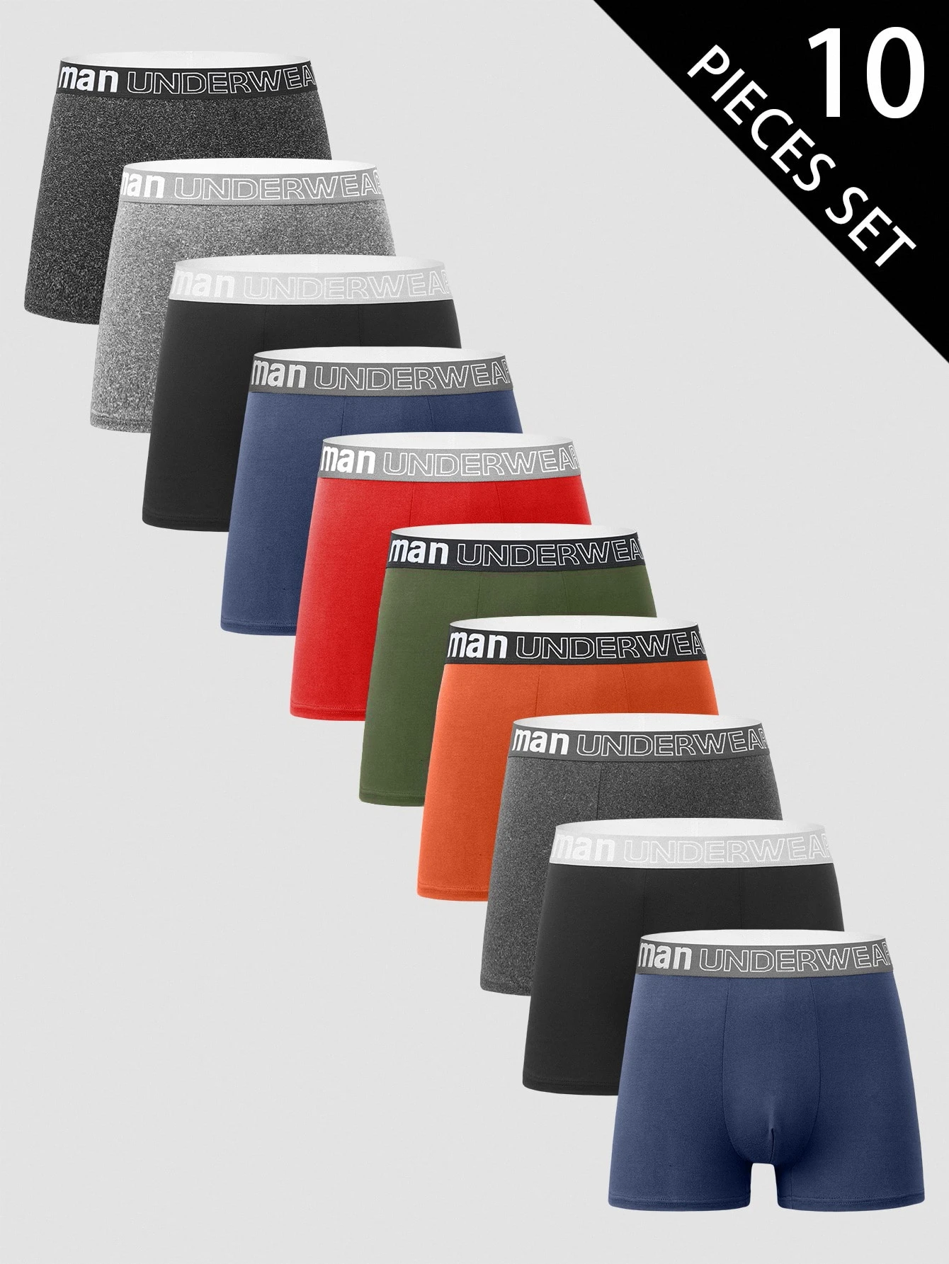 Slips respirants doux et confortables pour hommes avec bande de taille à motif lettres