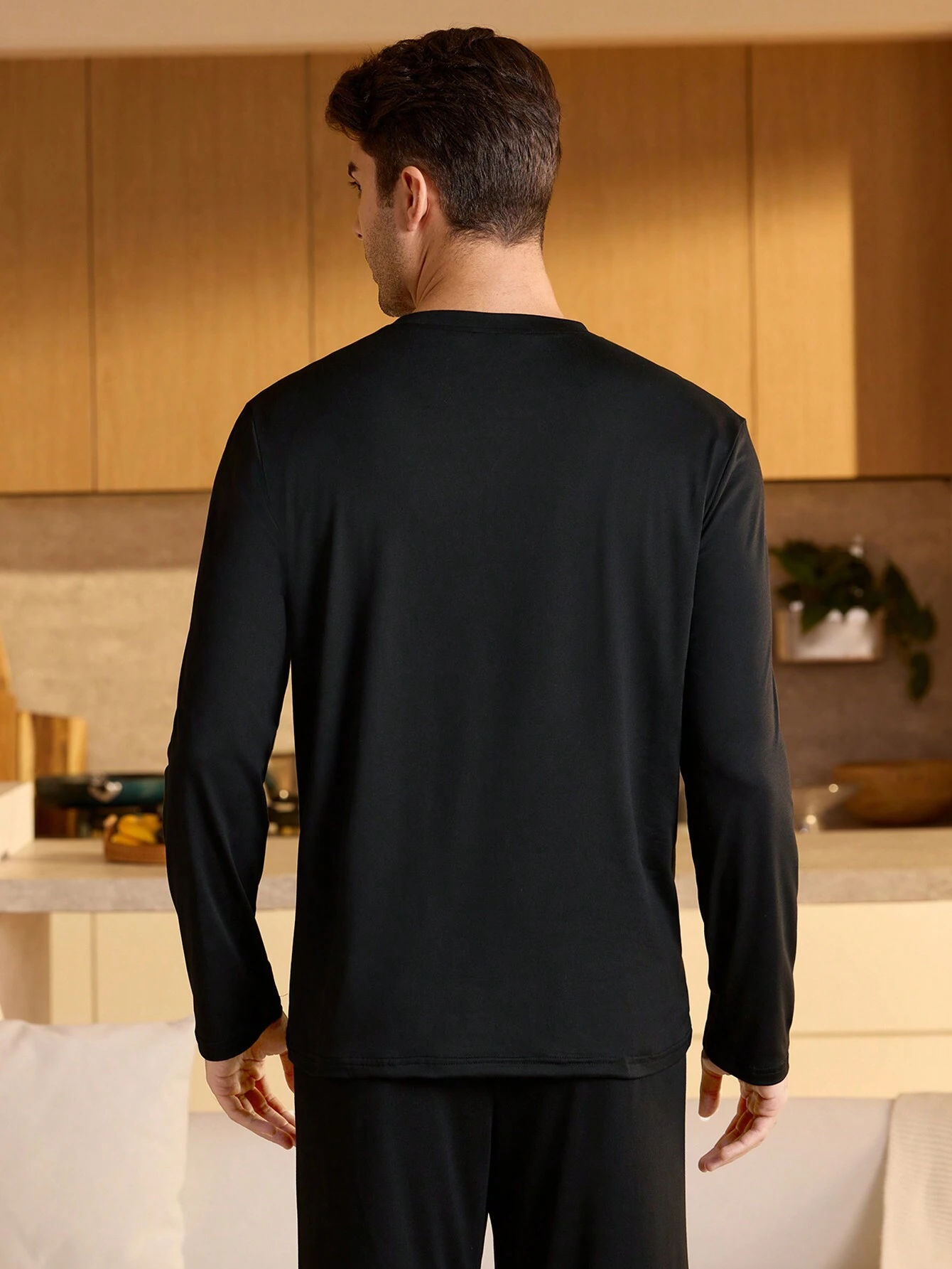 Provexi Provexi Top de loungewear à manches longues avec imprimé lettres pour hommes, — vue 2