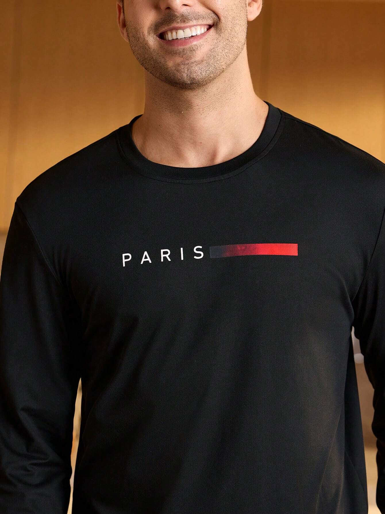 Provexi Provexi Top de loungewear à manches longues avec imprimé lettres pour hommes, — vue 3