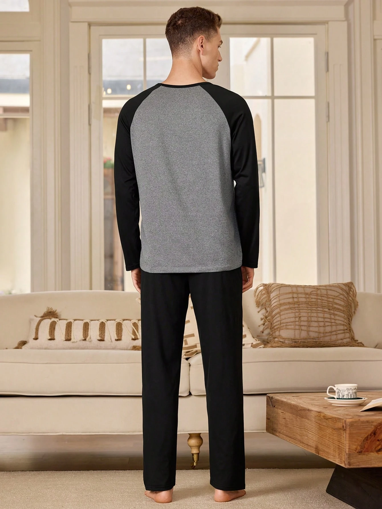 Provexi Provexi 2 pièces Ensemble pyjama homme avec Top à manches longues et pantalon, — vue 6