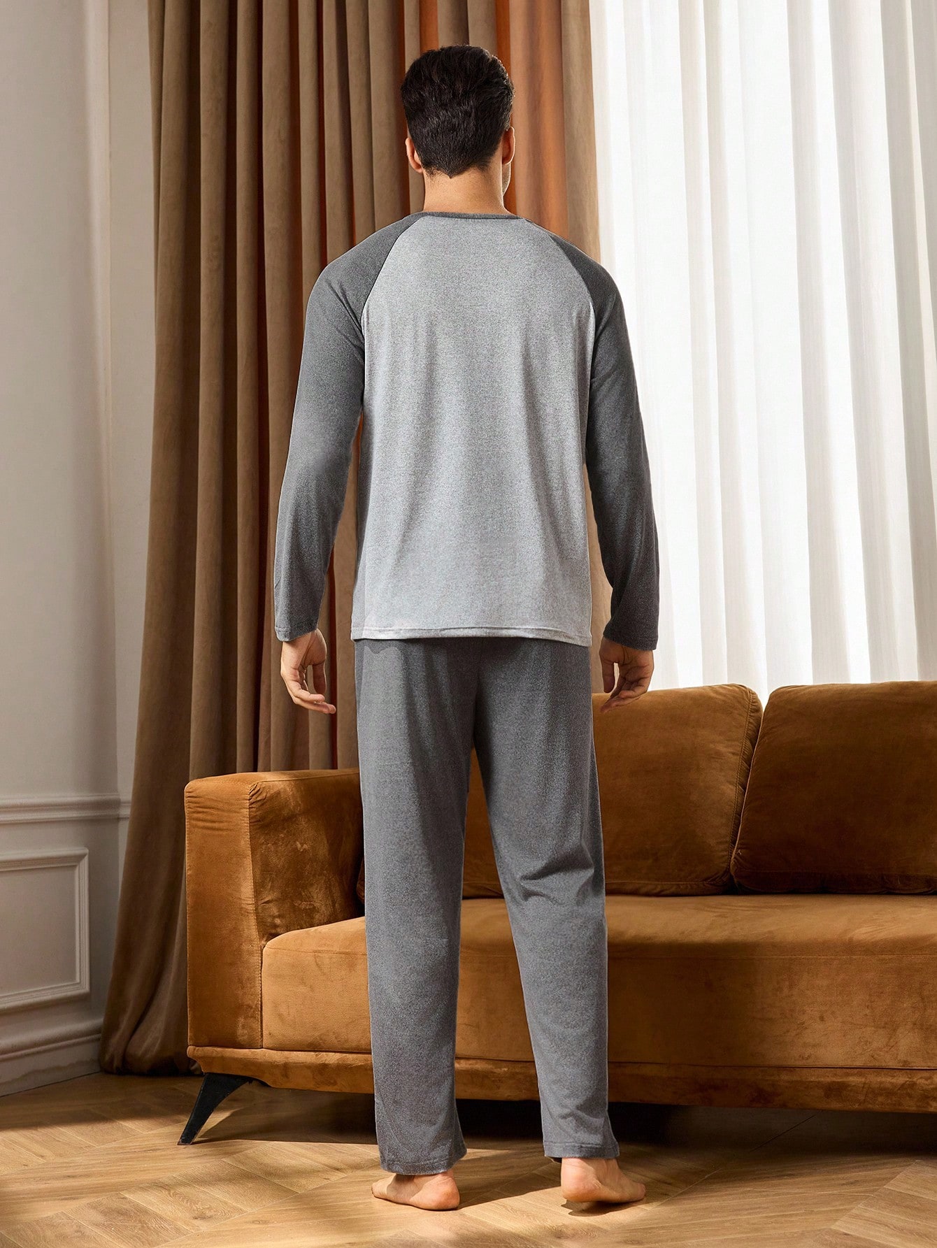 Provexi Provexi 2 pièces Ensemble pyjama homme avec Top à manches longues et pantalon, — vue 5