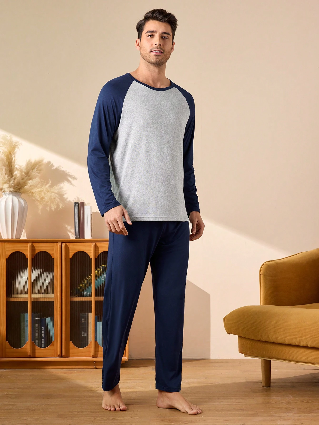 Provexi Provexi 2 pièces Ensemble pyjama homme avec Top à manches longues et pantalon, — vue 7