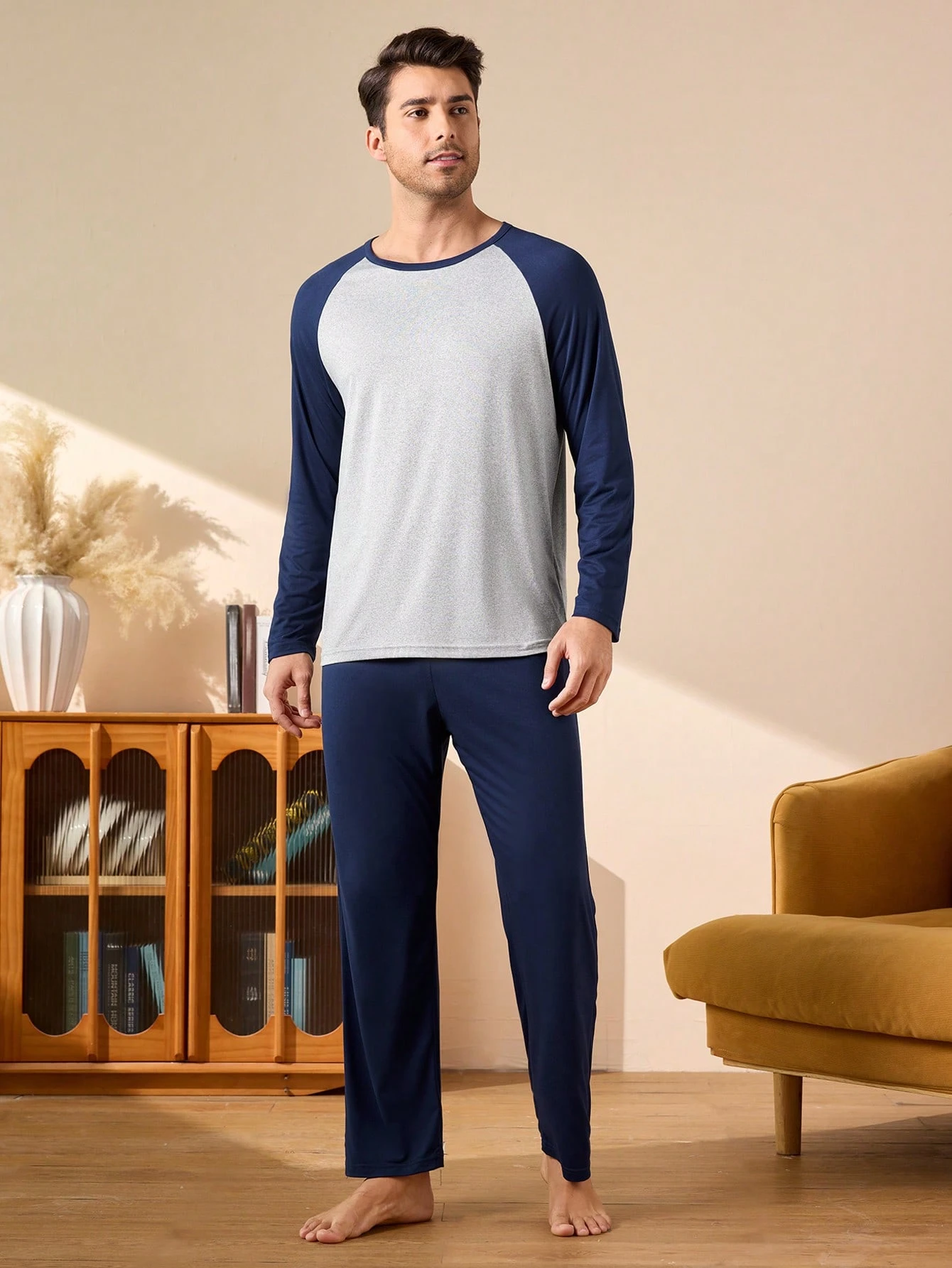 Provexi Provexi 2 pièces Ensemble pyjama homme avec Top à manches longues et pantalon, — vue 10