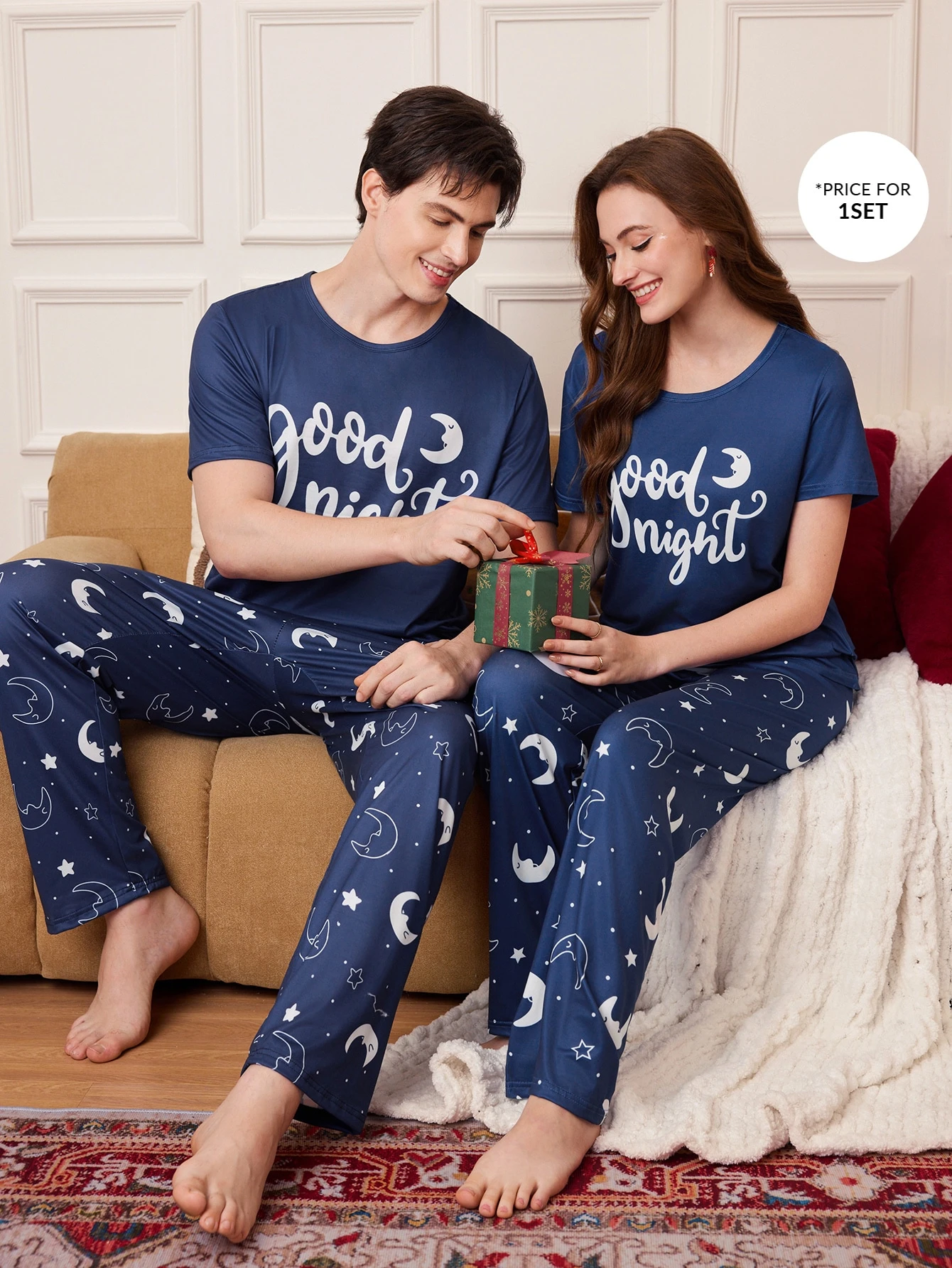 CoupledUp Ensemble pyjama homme avec imprimé hamburger et frites, manches courtes, — vue 6