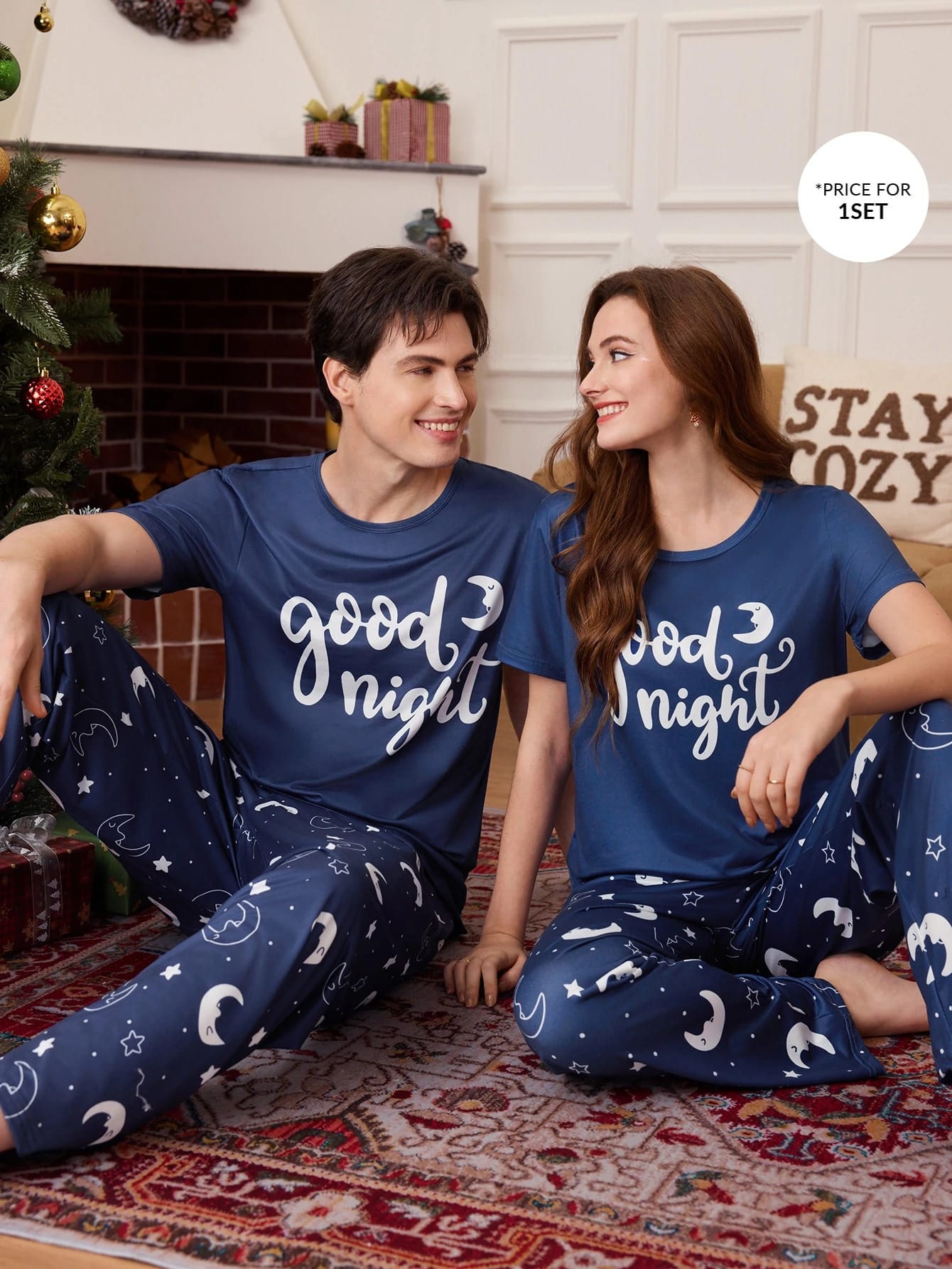 CoupledUp Ensemble pyjama homme avec imprimé hamburger et frites, manches courtes,