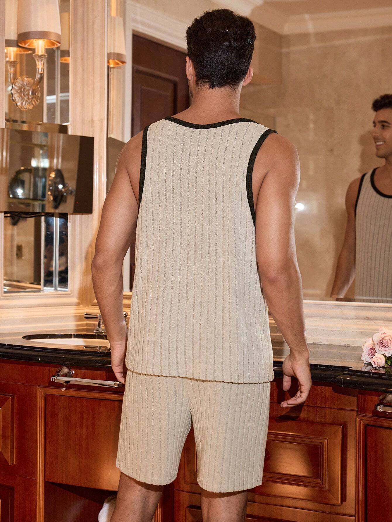 Ensemble de vêtements de détente pour hommes avec textures et couleurs simples — vue 3