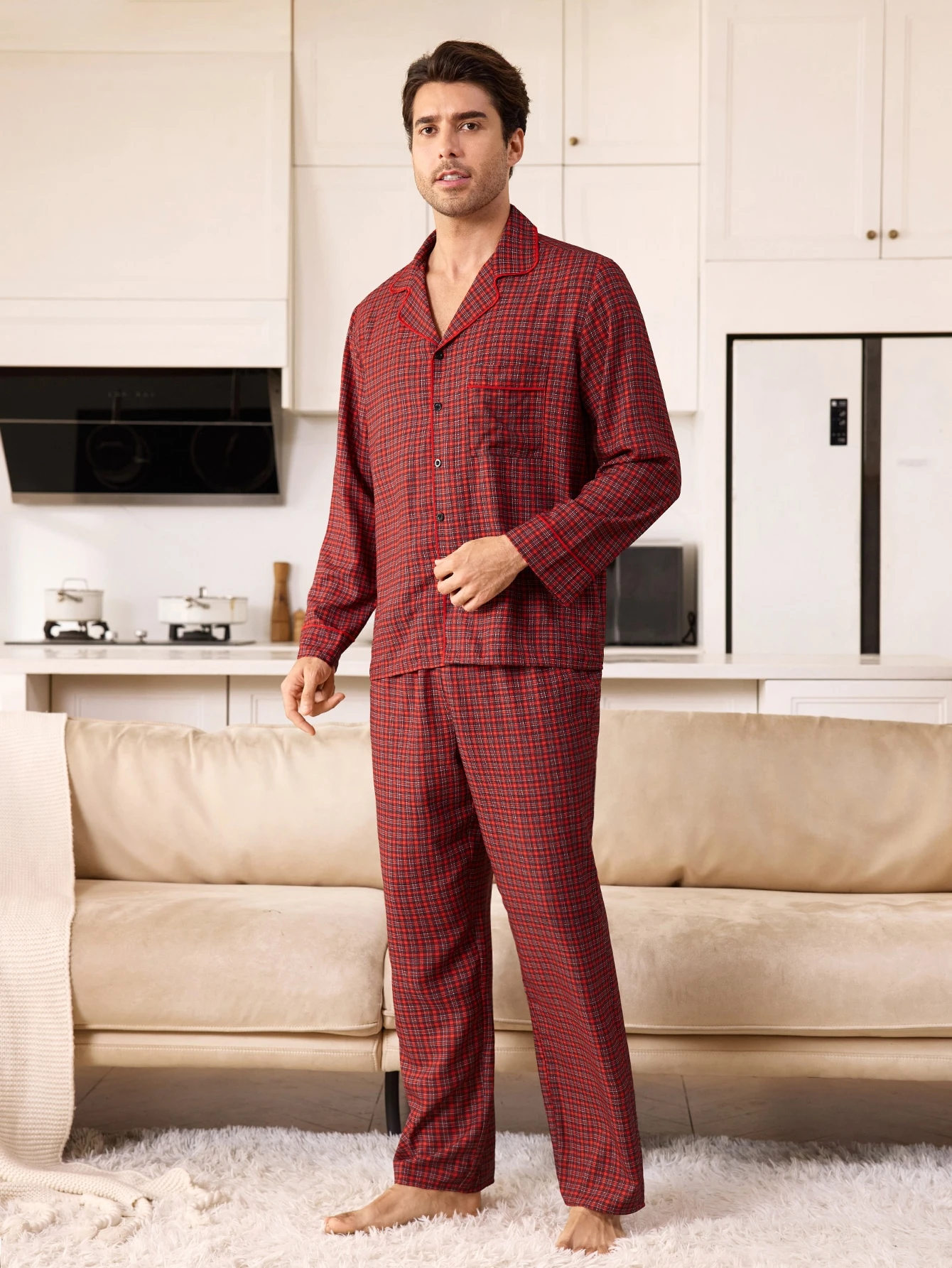 CoupledUp Ensemble de pyjama 2 pièces pour homme et femme, pantalon et Top à manches — vue 5