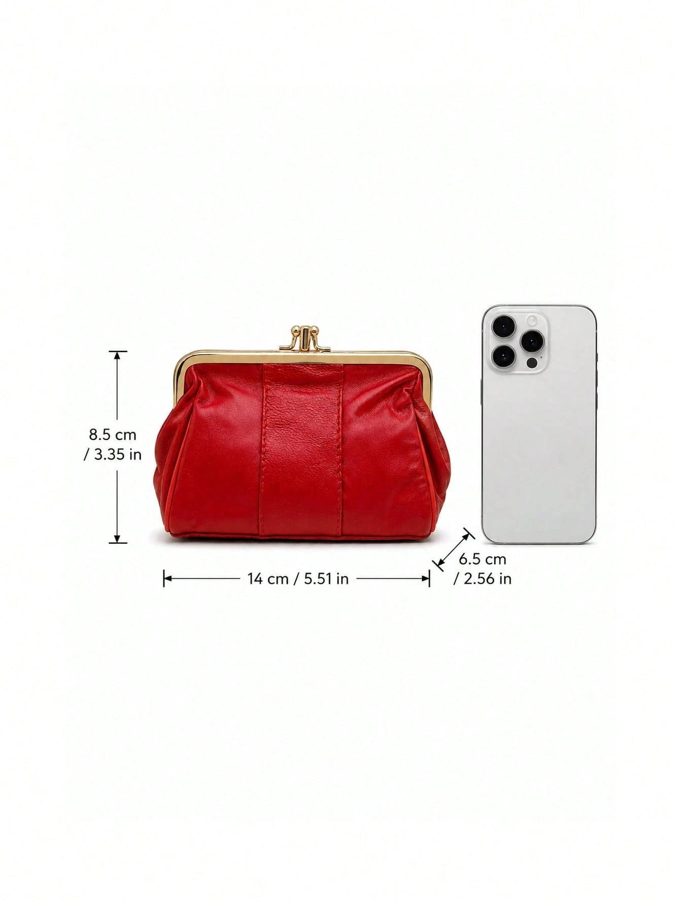 XD Porte-monnaie multifonction véritable pour femmes, porte-clés à fermoir métallique, — vue 12