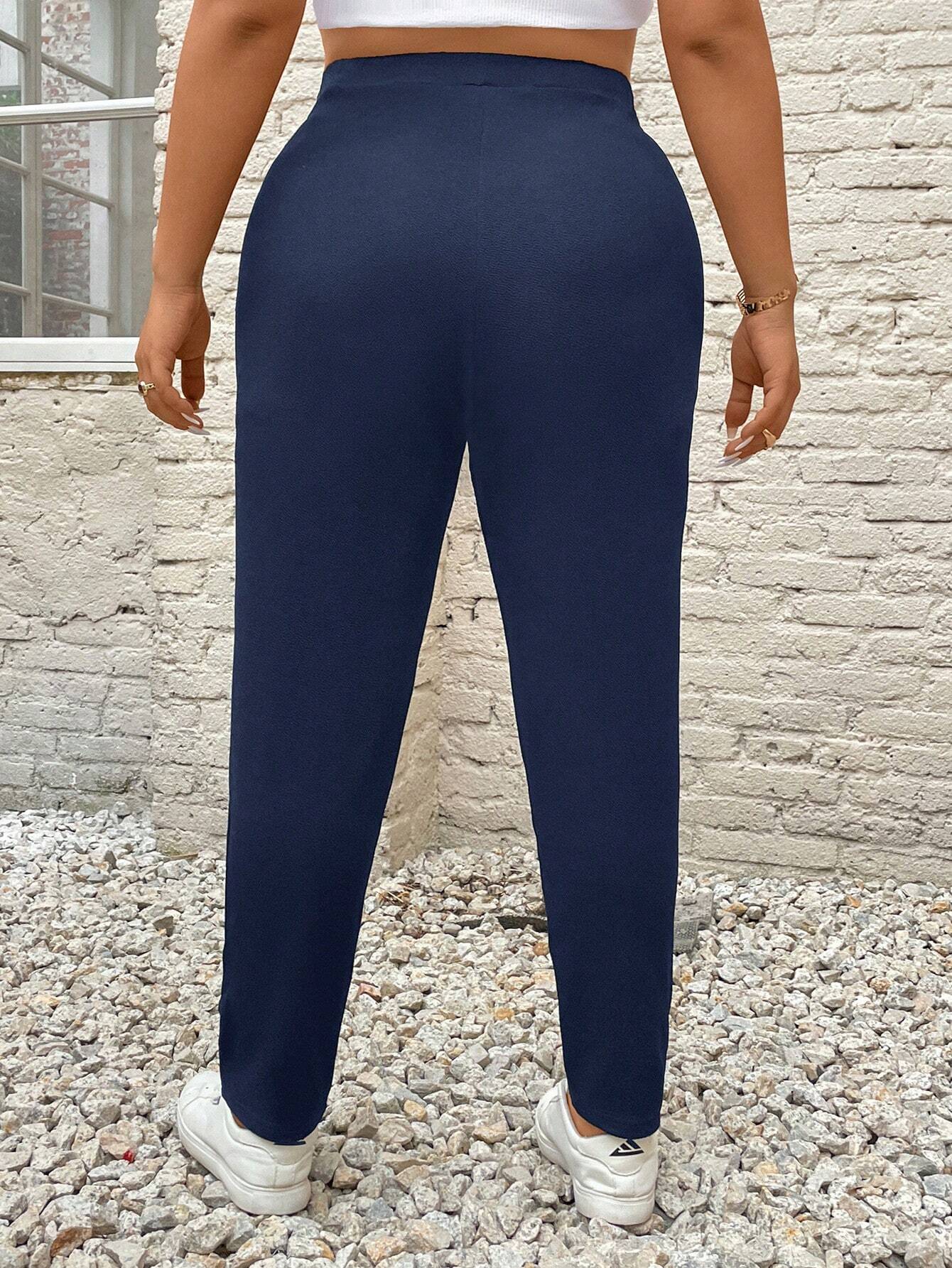 Essnce Pantalon crayon avec poche pour femmes en grandes tailles, décontracté et — vue 4