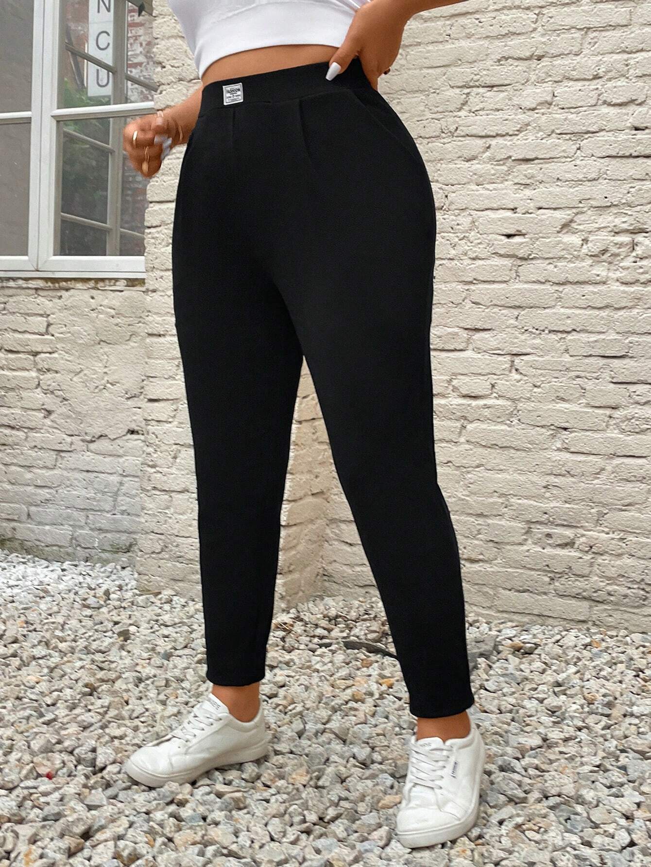 Essnce Pantalon crayon avec poche pour femmes en grandes tailles, décontracté et — vue 5