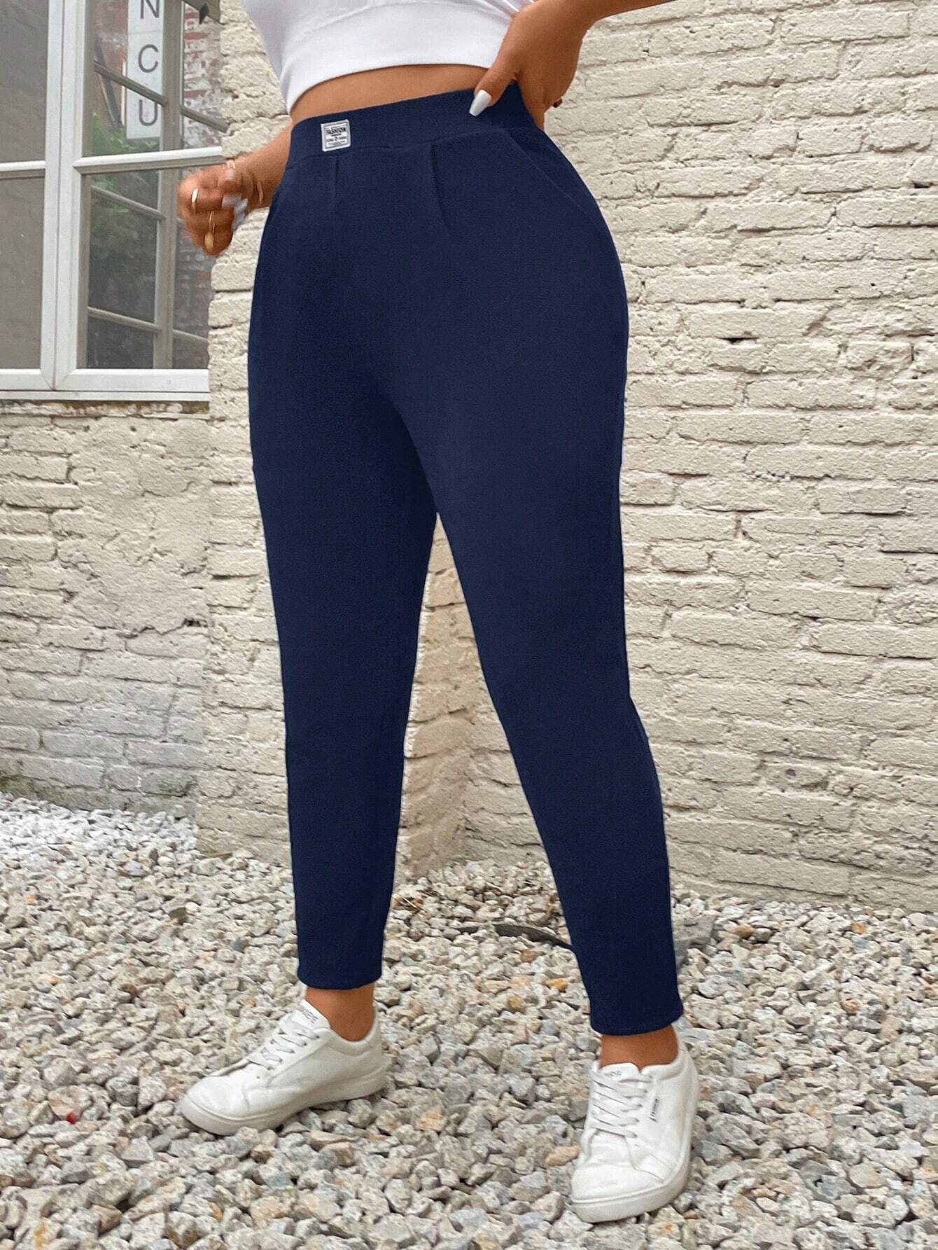 Essnce Pantalon crayon avec poche pour femmes en grandes tailles, décontracté et — vue 6
