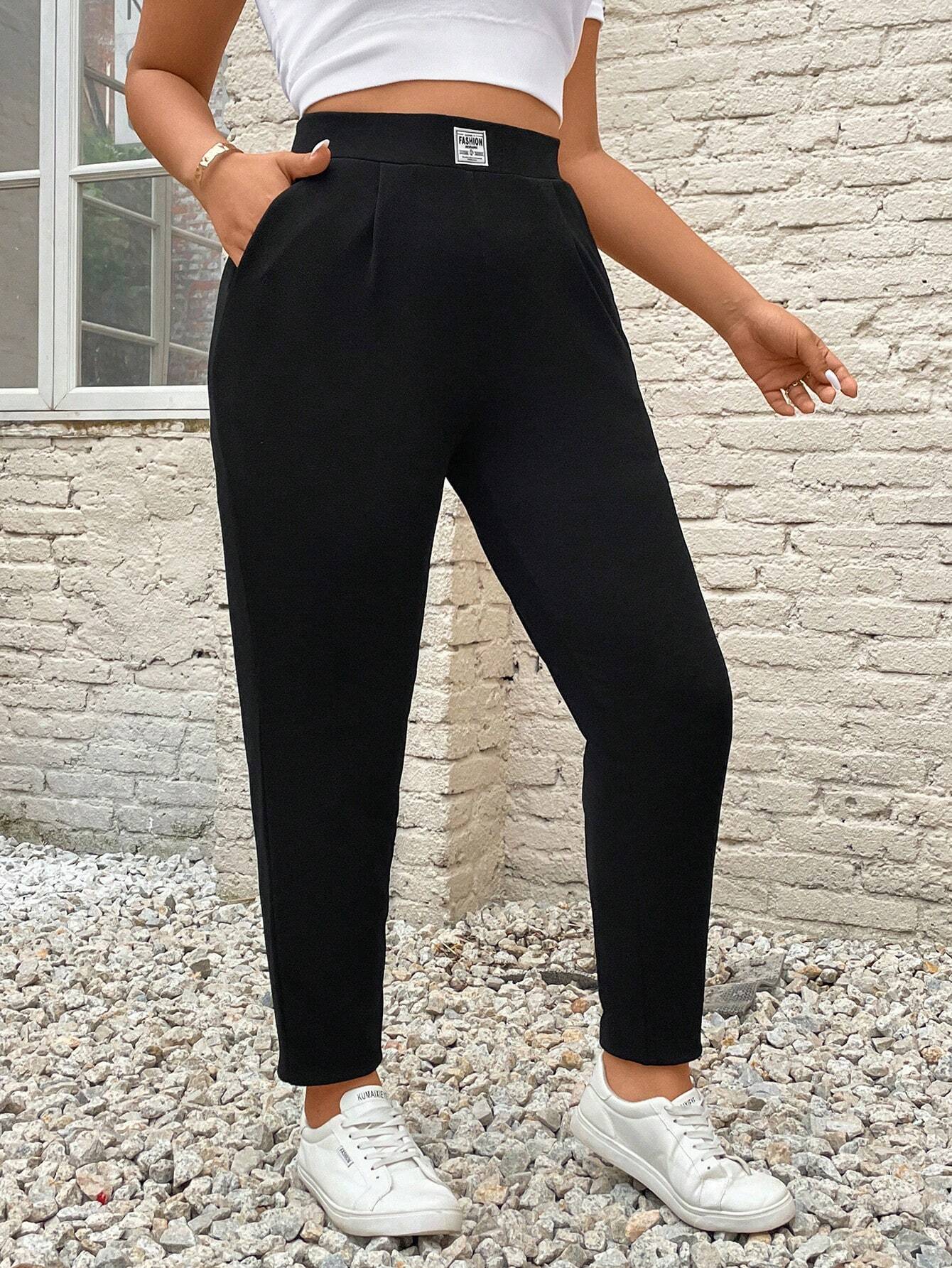 Essnce Pantalon crayon avec poche pour femmes en grandes tailles, décontracté et