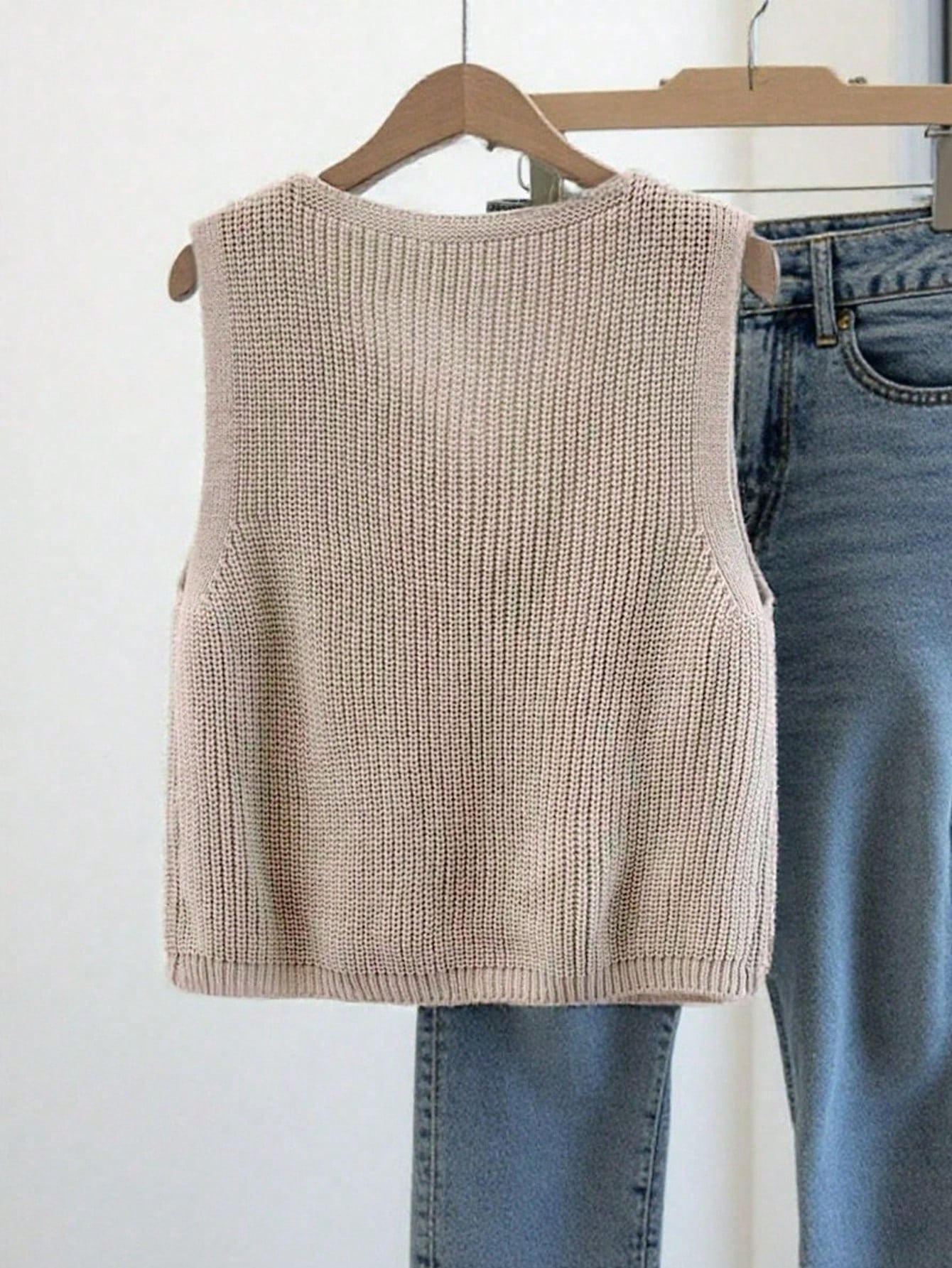 Gilet tricoté grande taille pour femmes, article de mode printemps/été, cardigan sans — vue 9