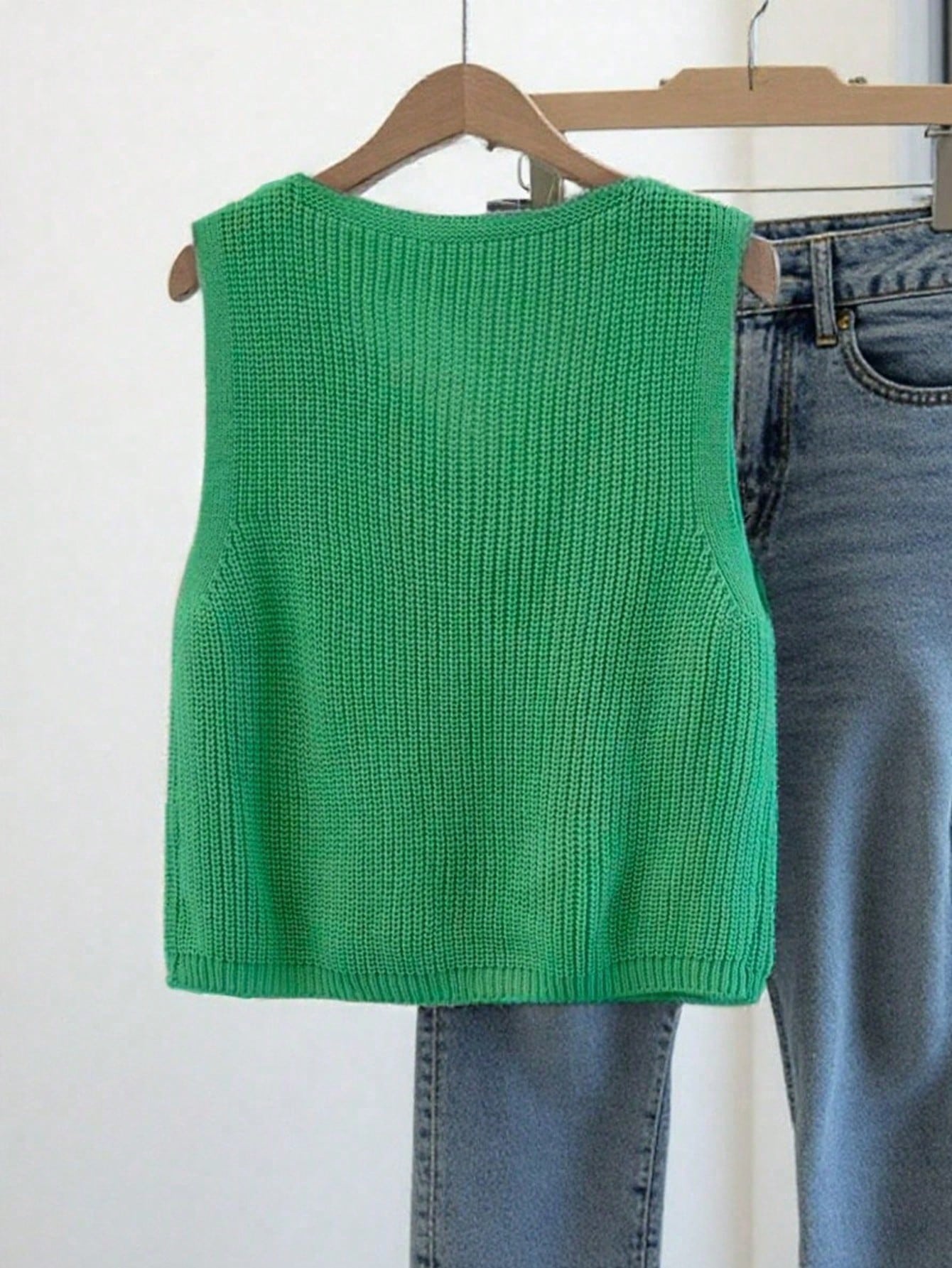 Gilet tricoté grande taille pour femmes, article de mode printemps/été, cardigan sans — vue 11