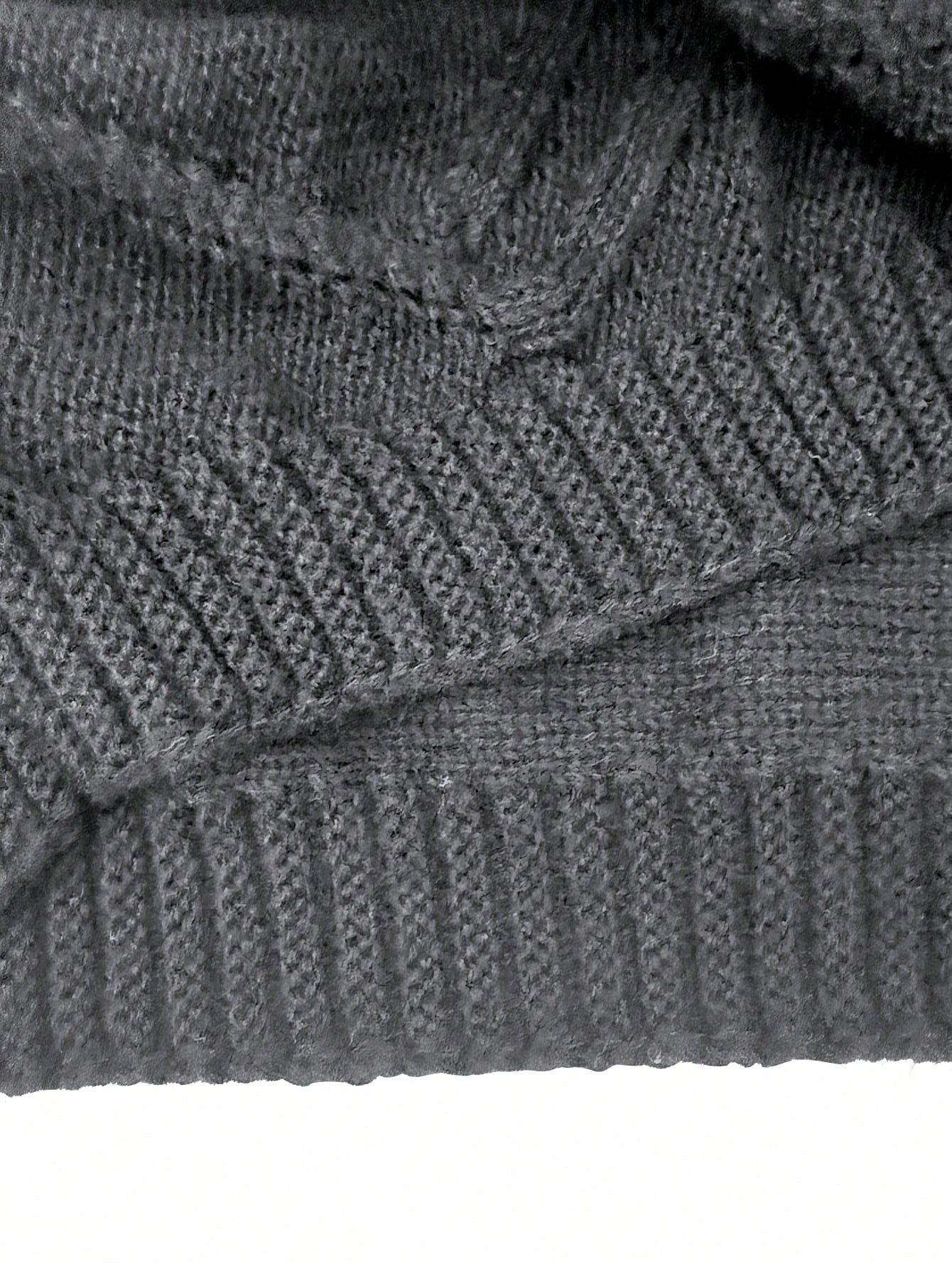 Robe-pull courte simple à manches longues de couleur unie, grande taille, hiver — vue 10