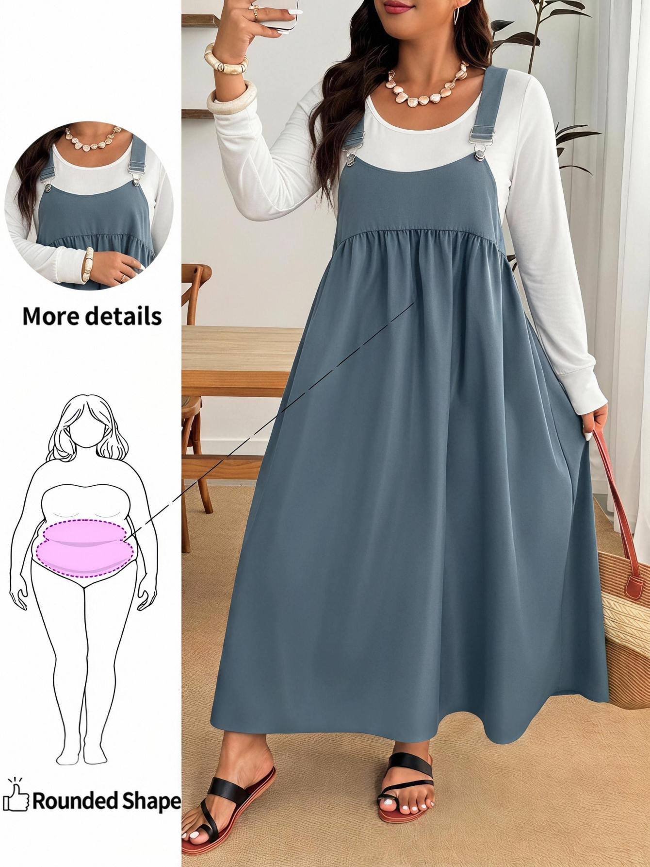 Enliva Robe ample à bretelles noire grande taille — vue 5