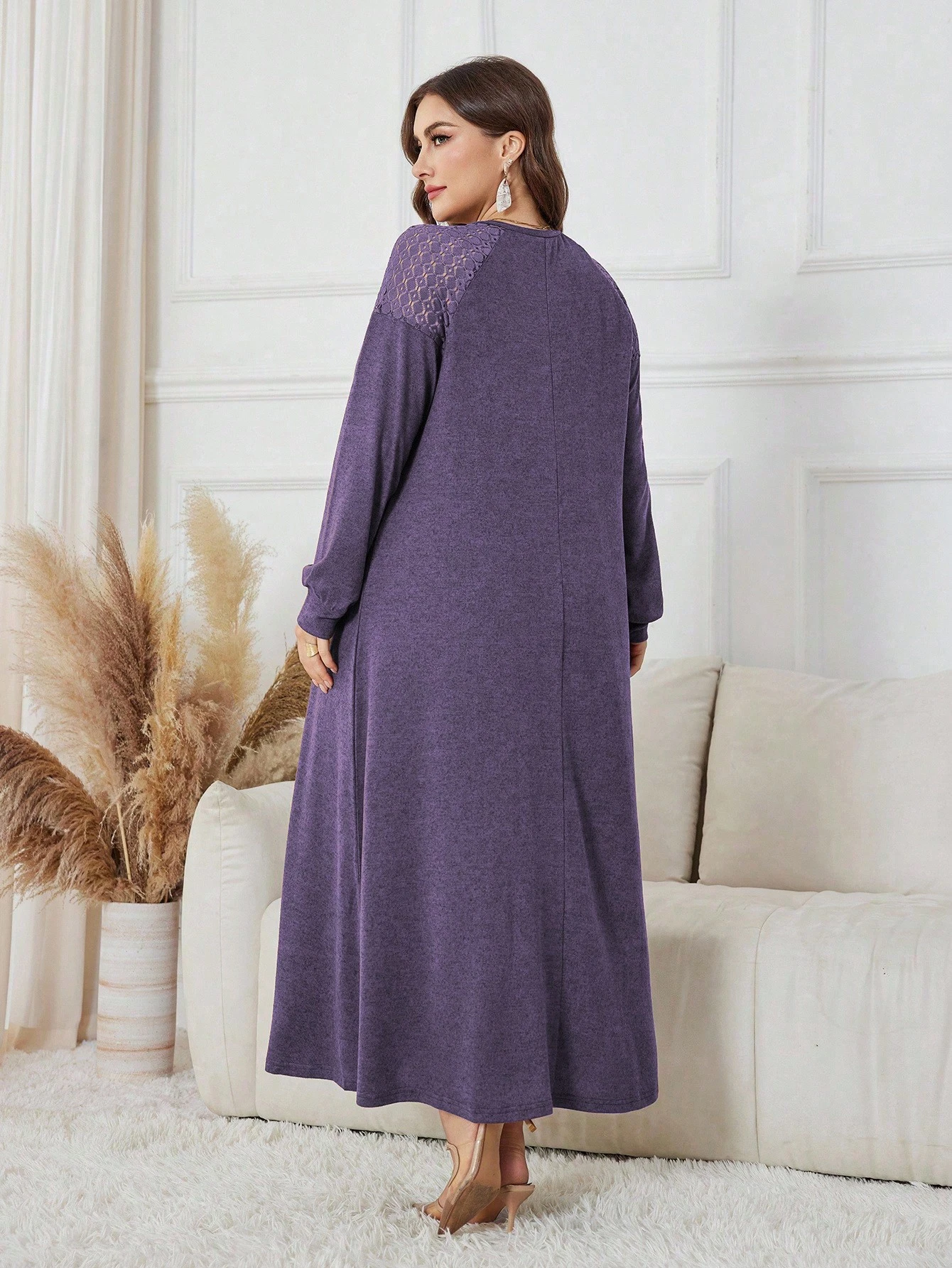 Lacomfia Robe en tricot élégante et décontractée pour femmes grandes tailles — vue 6