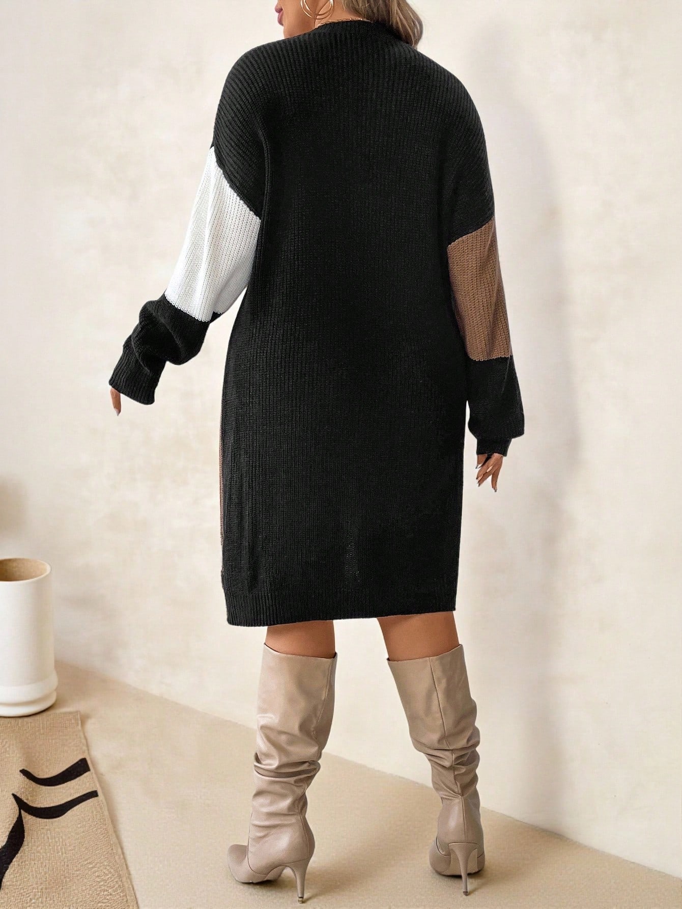 Clasi Robe pull élégante pour femmes grandes tailles, style anti-social, douce — vue 5