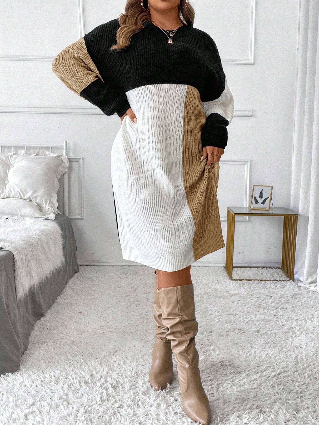Clasi Robe pull élégante pour femmes grandes tailles, style anti-social, douce — vue 4