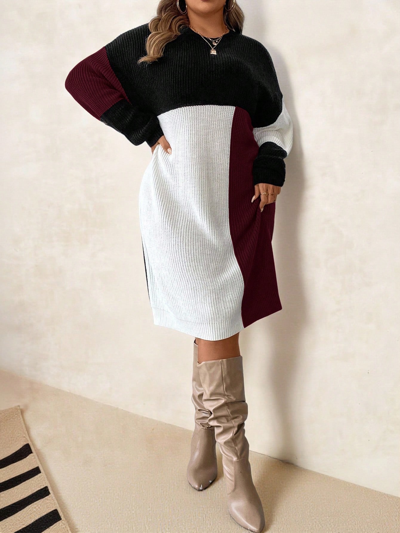 Clasi Robe pull élégante pour femmes grandes tailles, style anti-social, douce — vue 2