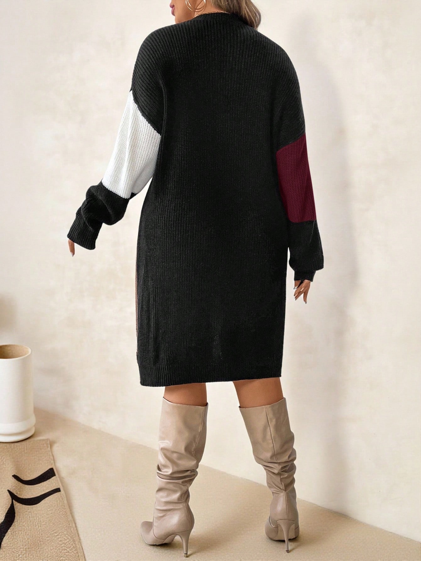 Clasi Robe pull élégante pour femmes grandes tailles, style anti-social, douce — vue 6