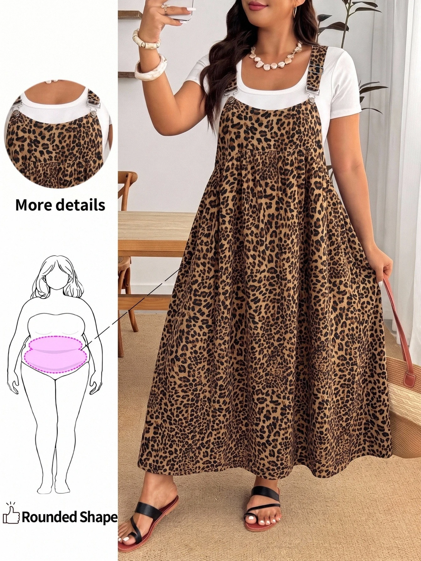 Enliva Robe ample à bretelles noire grande taille — vue 6