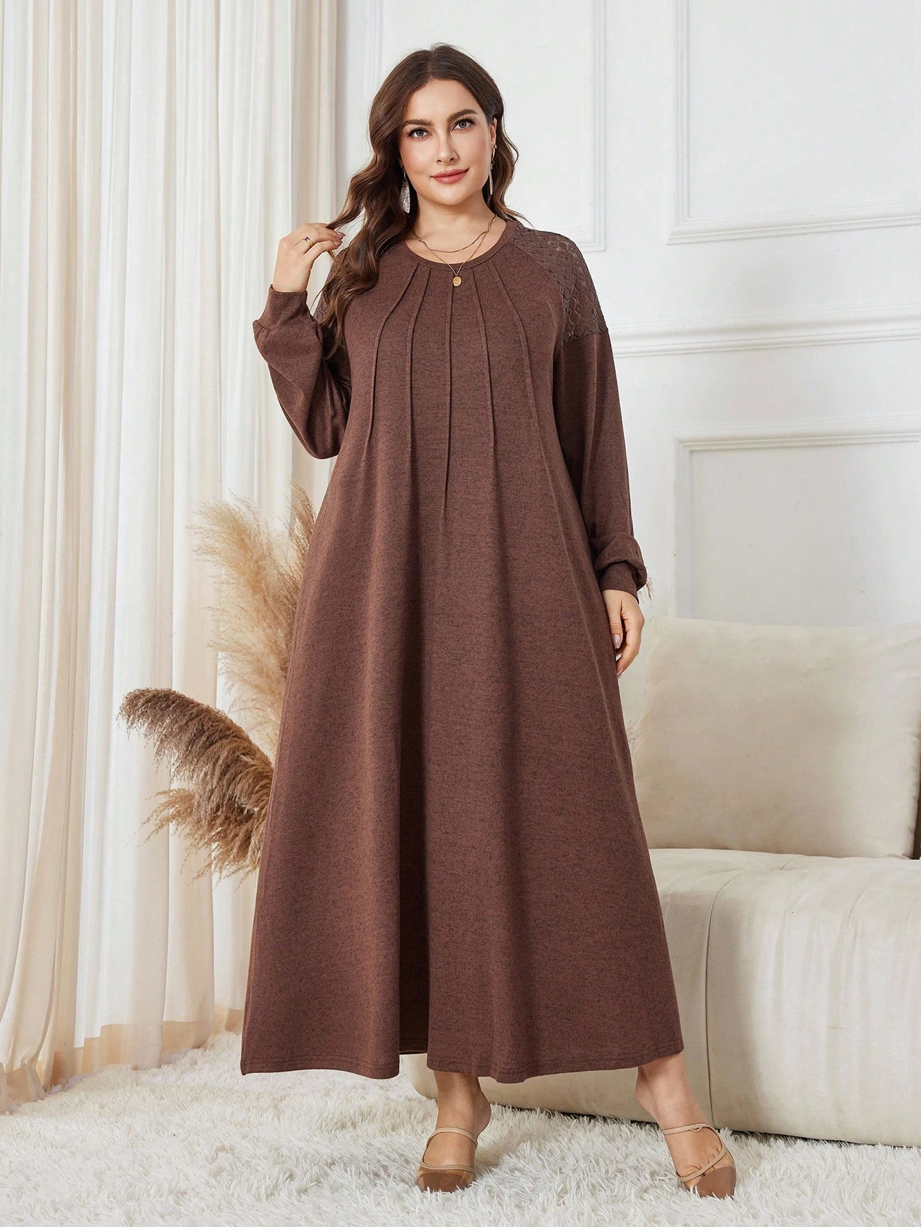 Lacomfia Robe en tricot élégante et décontractée pour femmes grandes tailles — vue 7