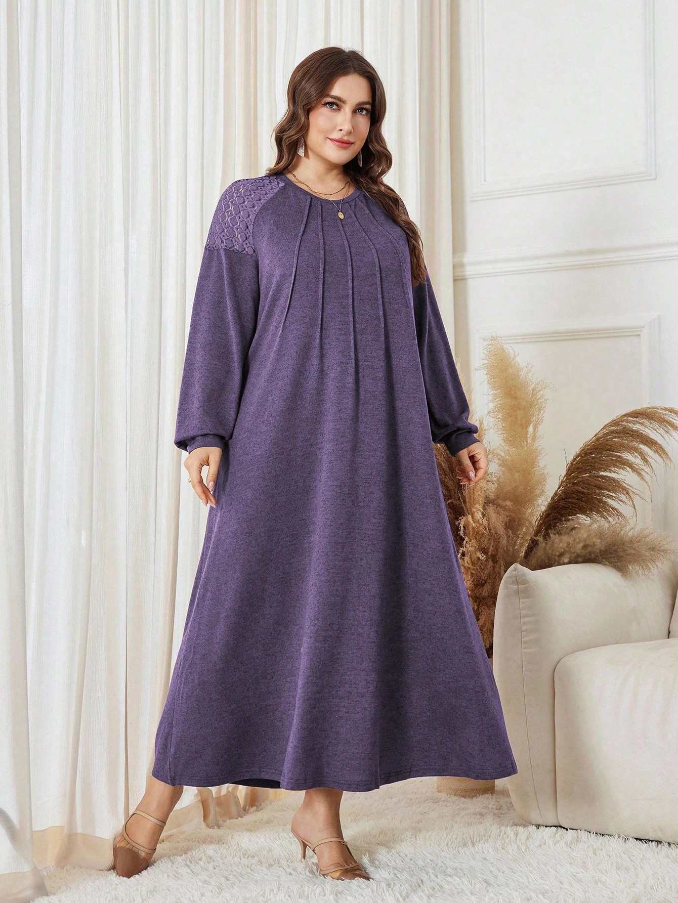 Lacomfia Robe en tricot élégante et décontractée pour femmes grandes tailles — vue 12