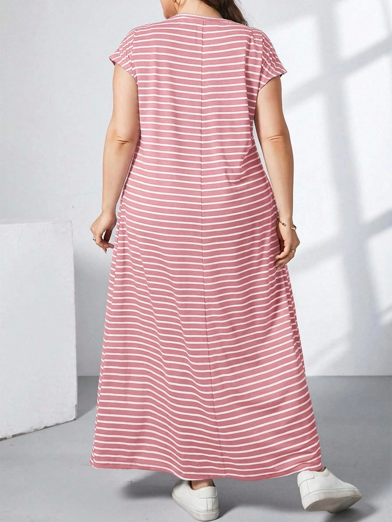 Essnce Robe longue verte à manches courtes, style simple et décontracté — vue 11