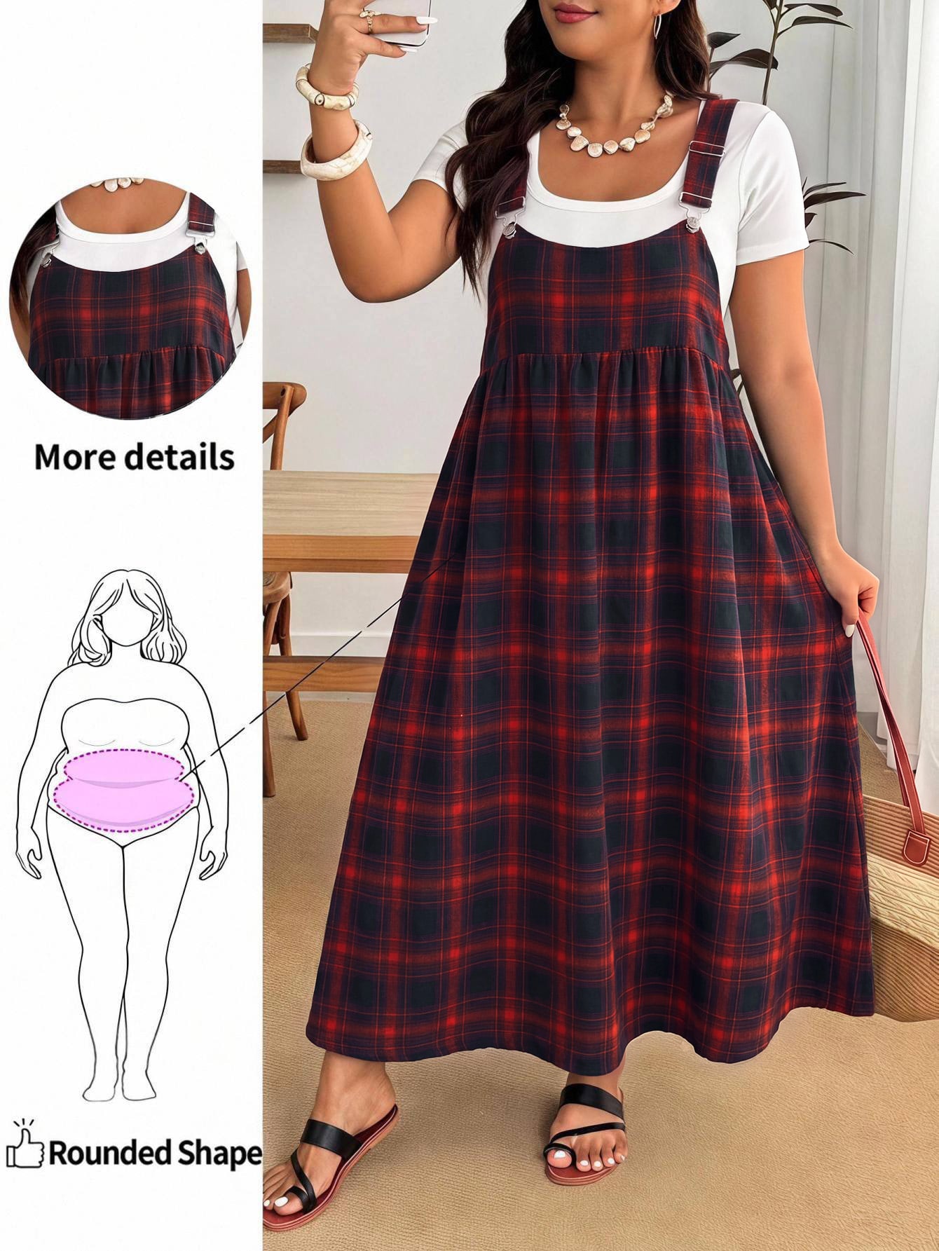 Enliva Robe ample à bretelles noire grande taille — vue 7