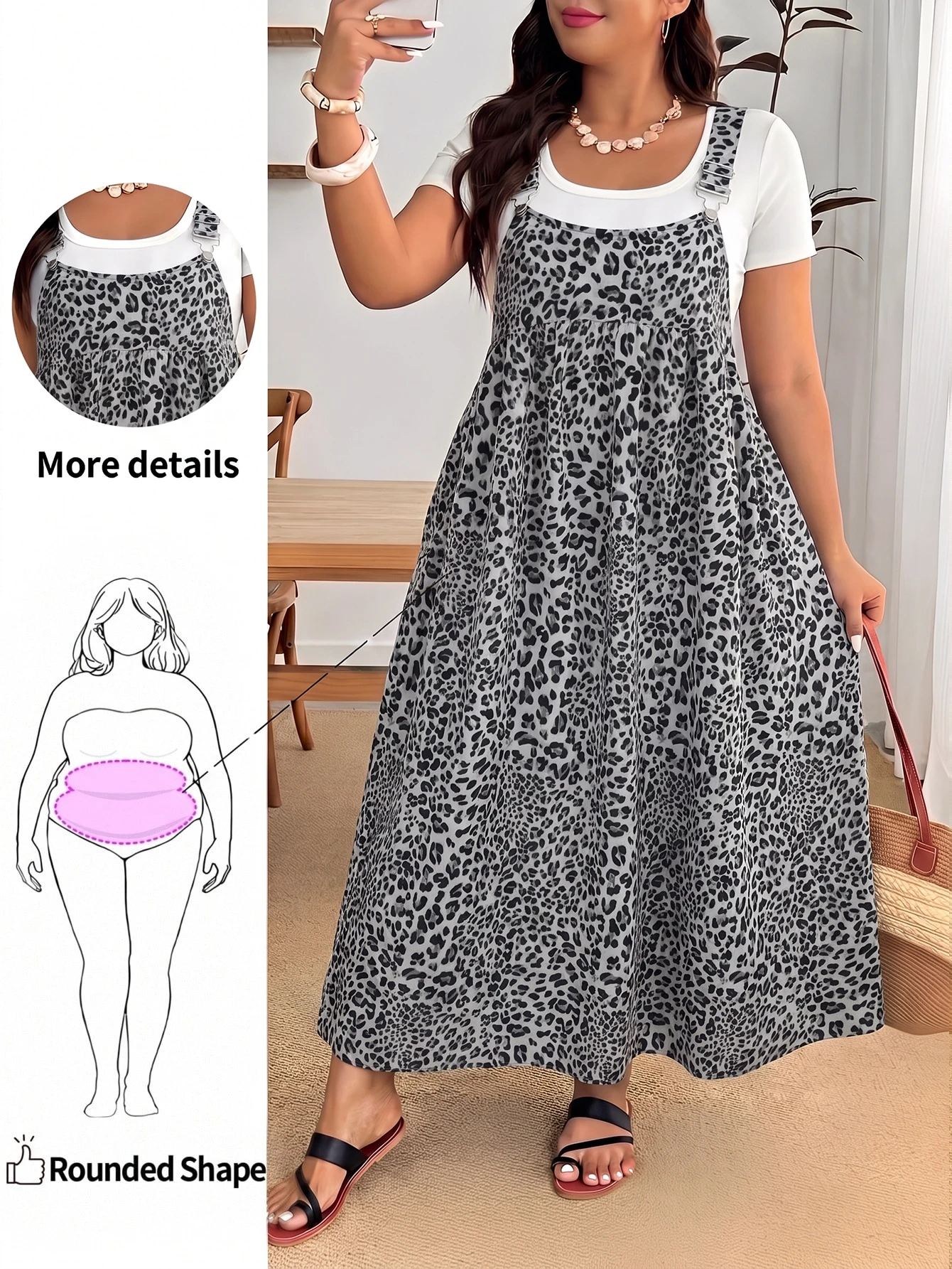 Enliva Robe ample à bretelles noire grande taille — vue 9