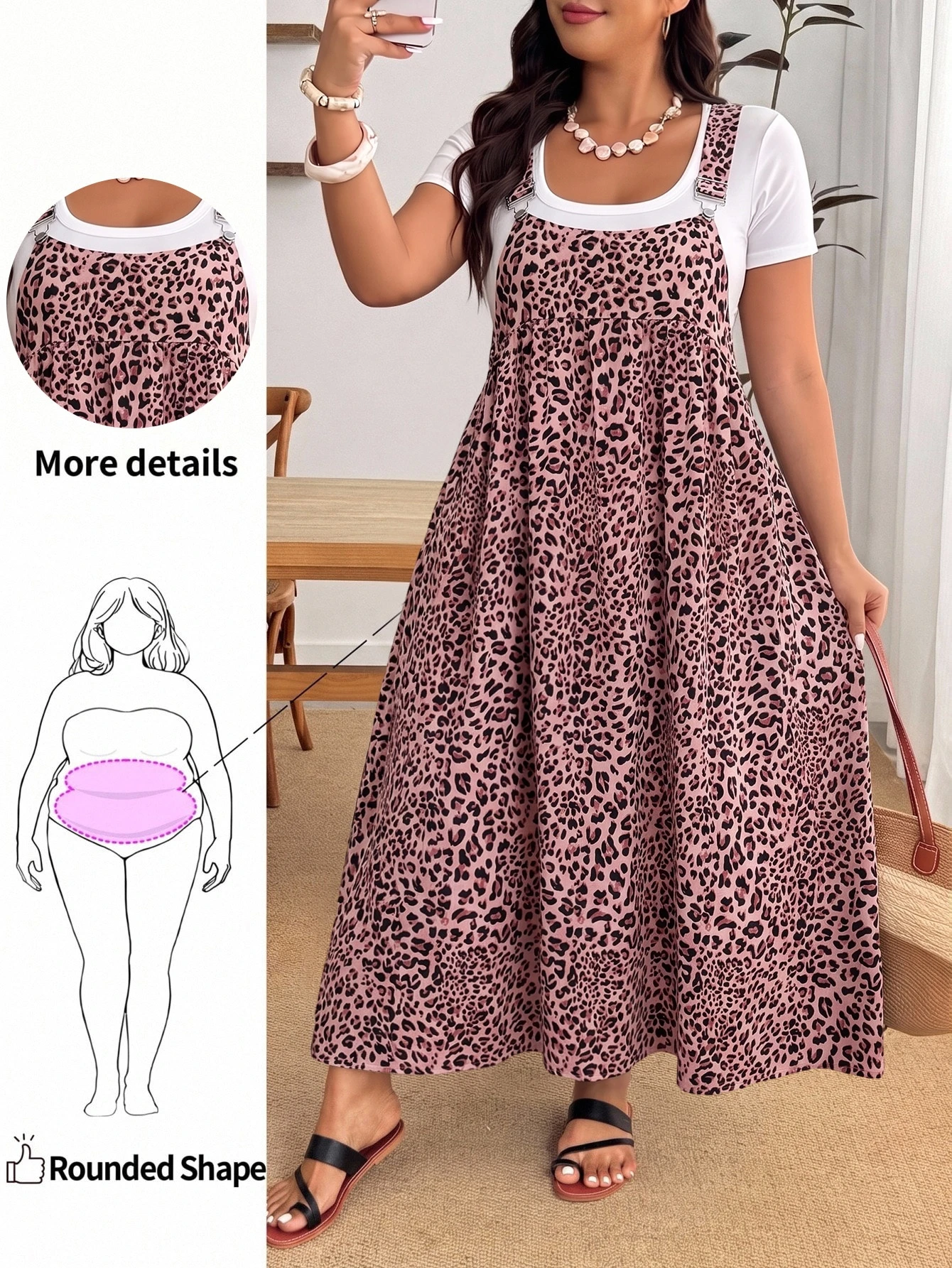 Enliva Robe ample à bretelles noire grande taille — vue 11