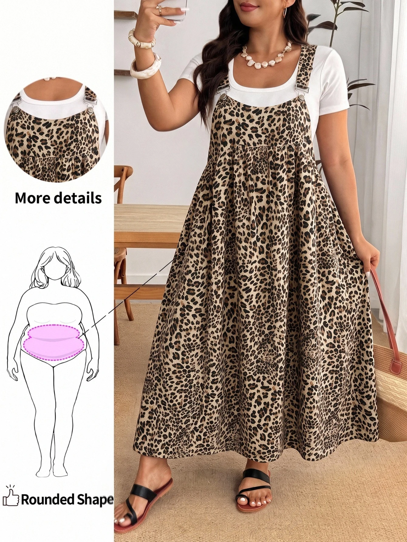 Enliva Robe ample à bretelles noire grande taille — vue 10