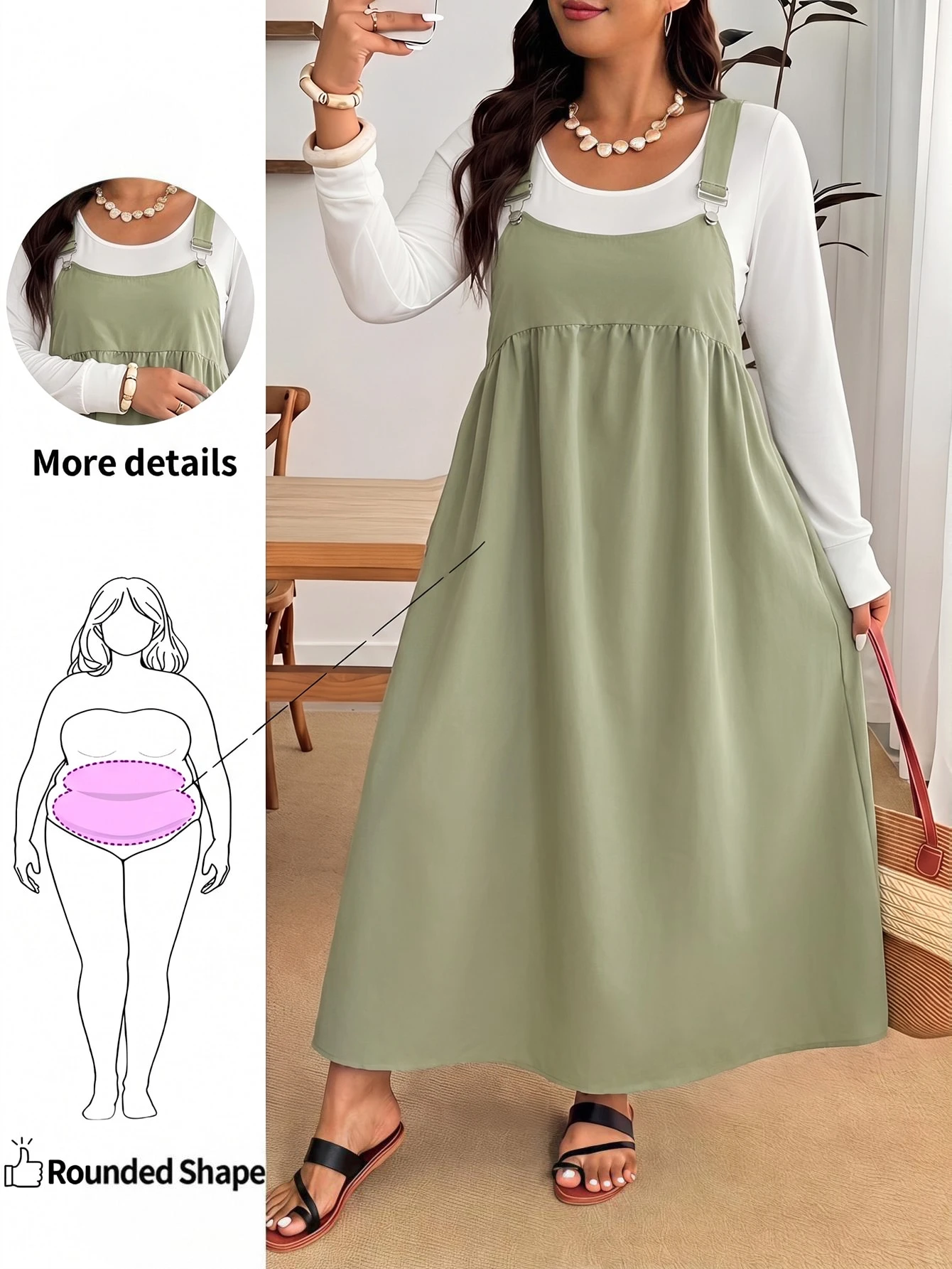 Enliva Robe ample à bretelles noire grande taille — vue 13