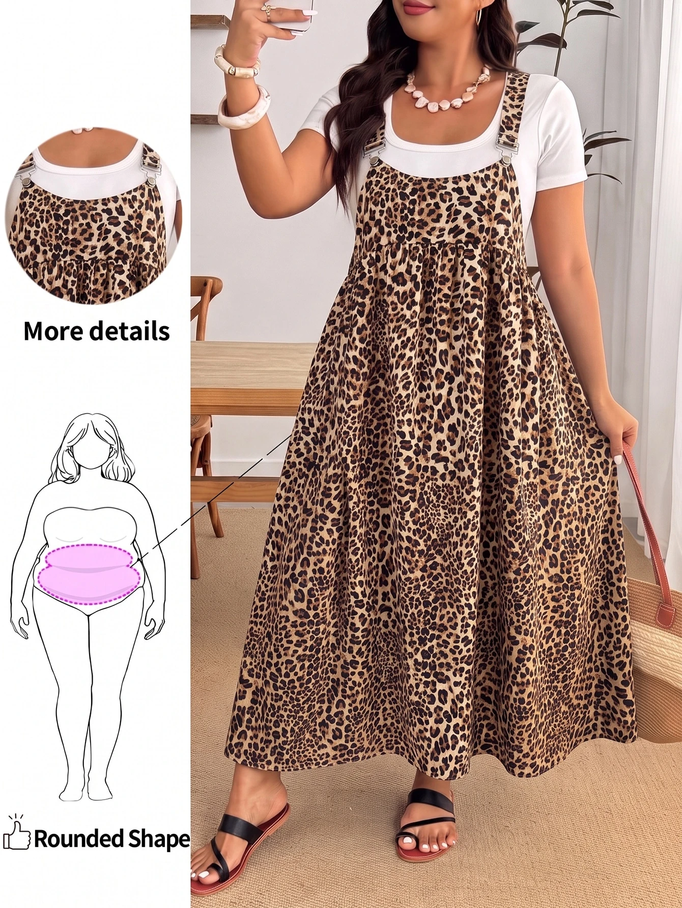 Enliva Robe ample à bretelles noire grande taille — vue 17