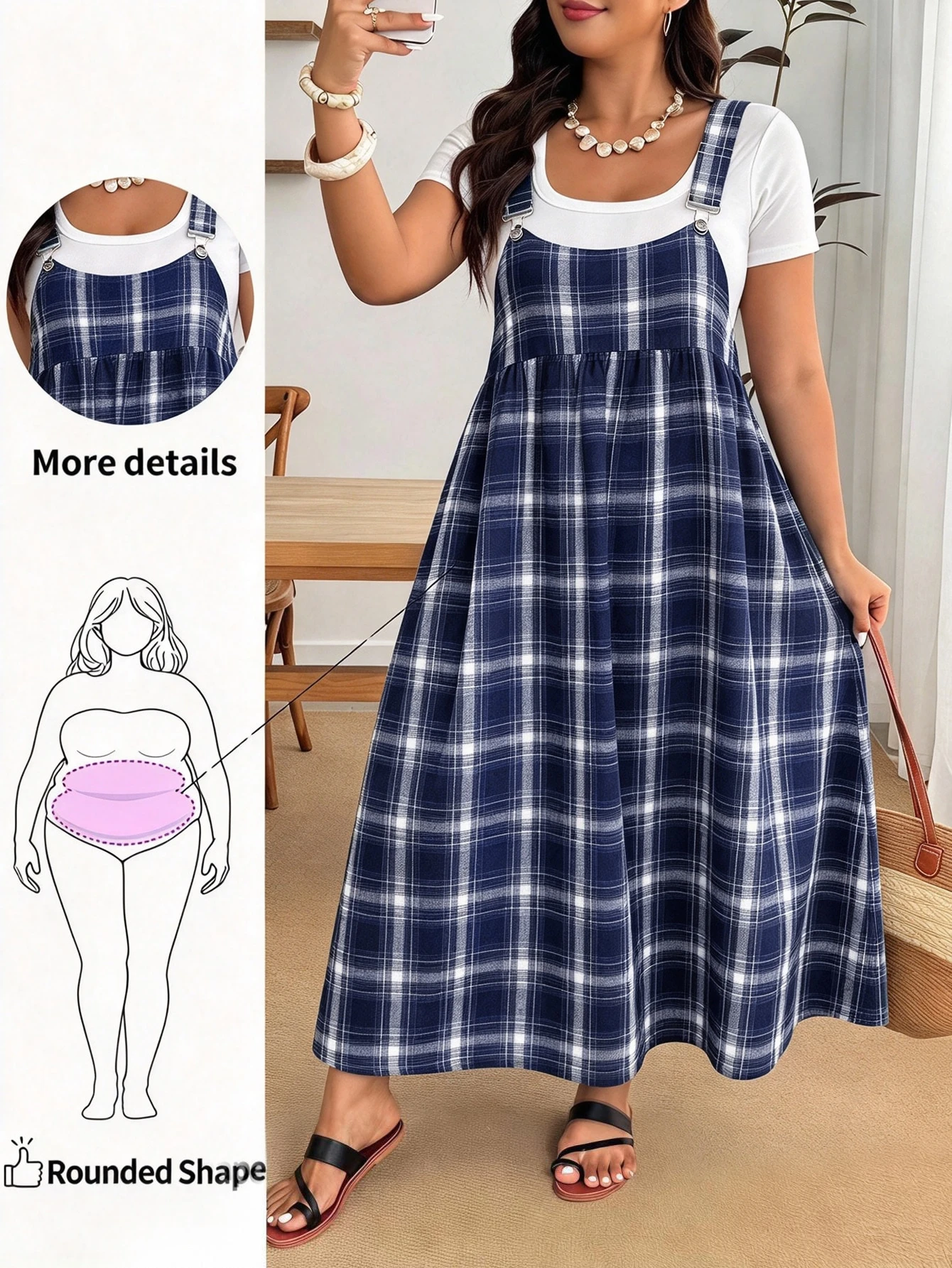 Enliva Robe ample à bretelles noire grande taille — vue 18
