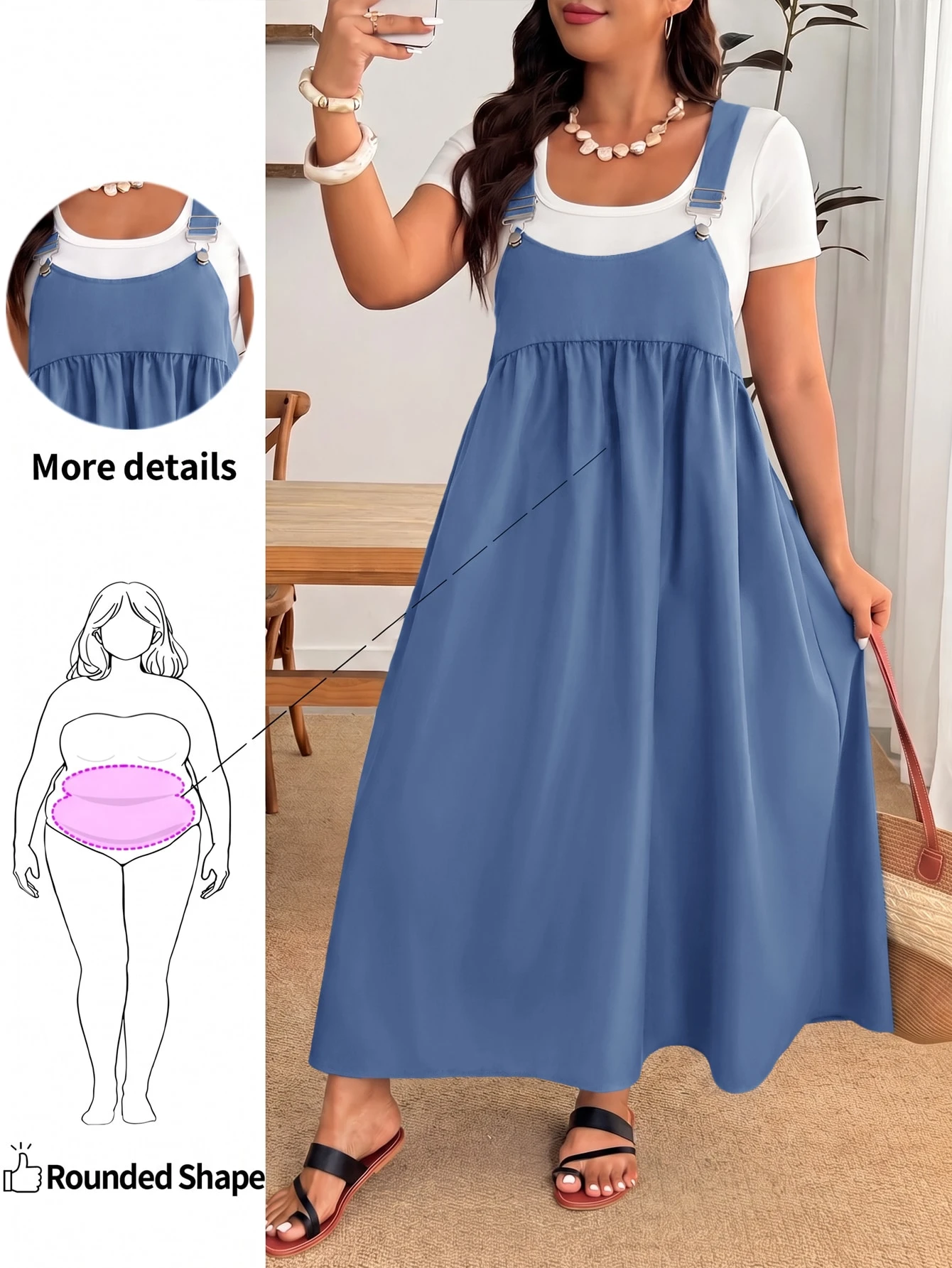 Enliva Robe ample à bretelles noire grande taille — vue 15