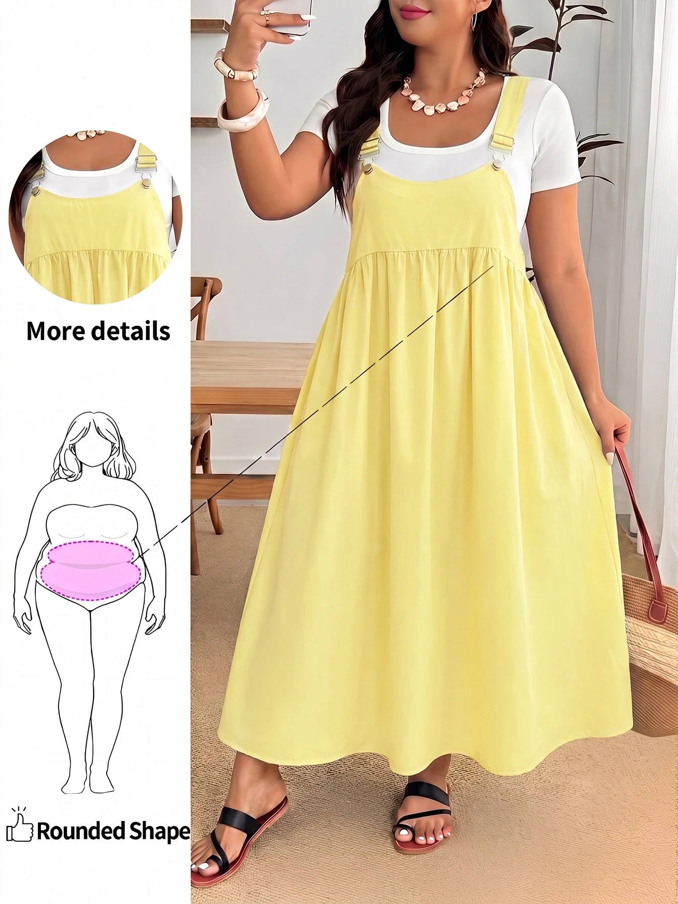 Enliva Robe ample à bretelles noire grande taille — vue 19