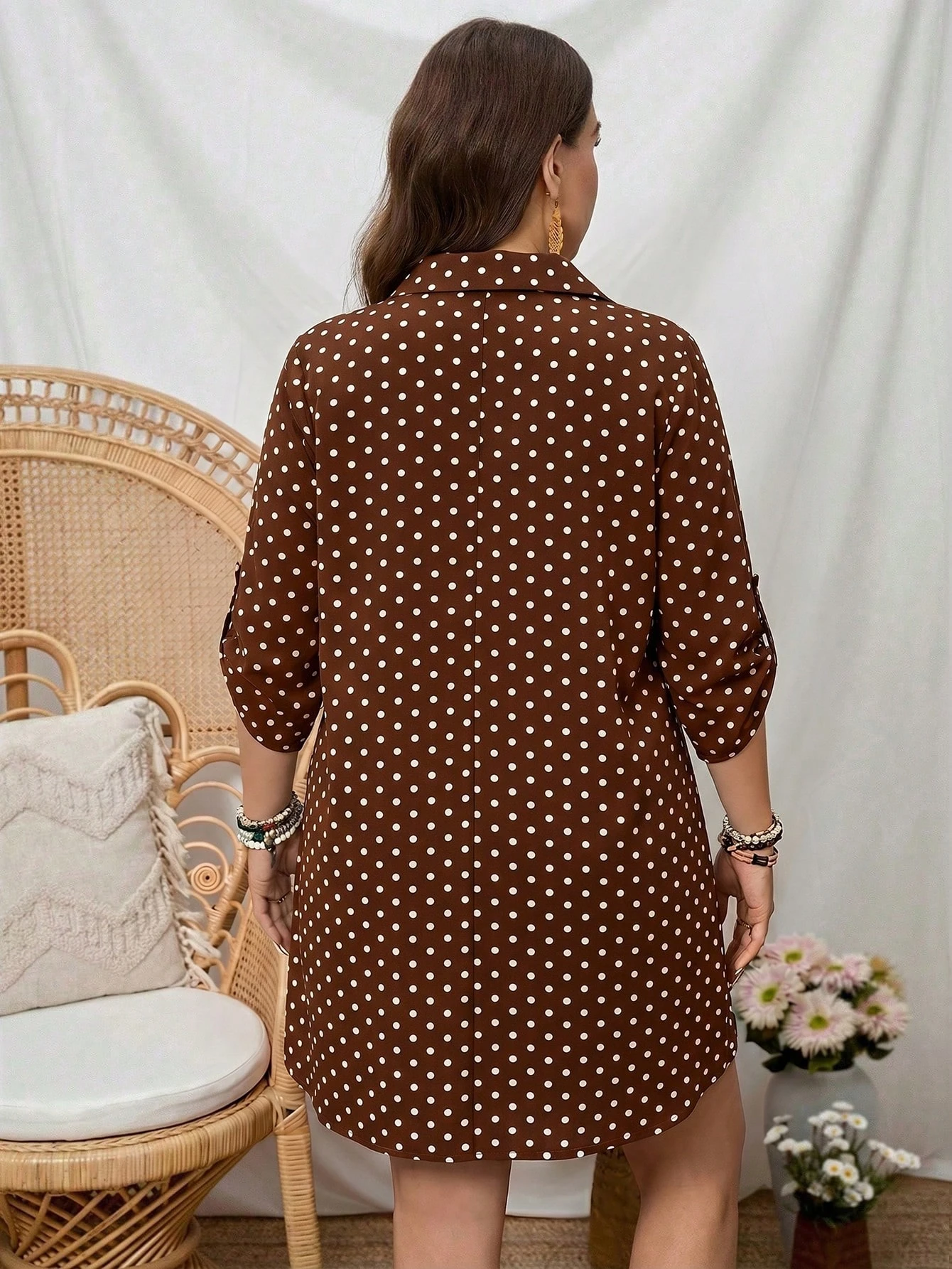 Robe décontractée à rayures pour femmes grandes tailles, pour sorties — vue 12