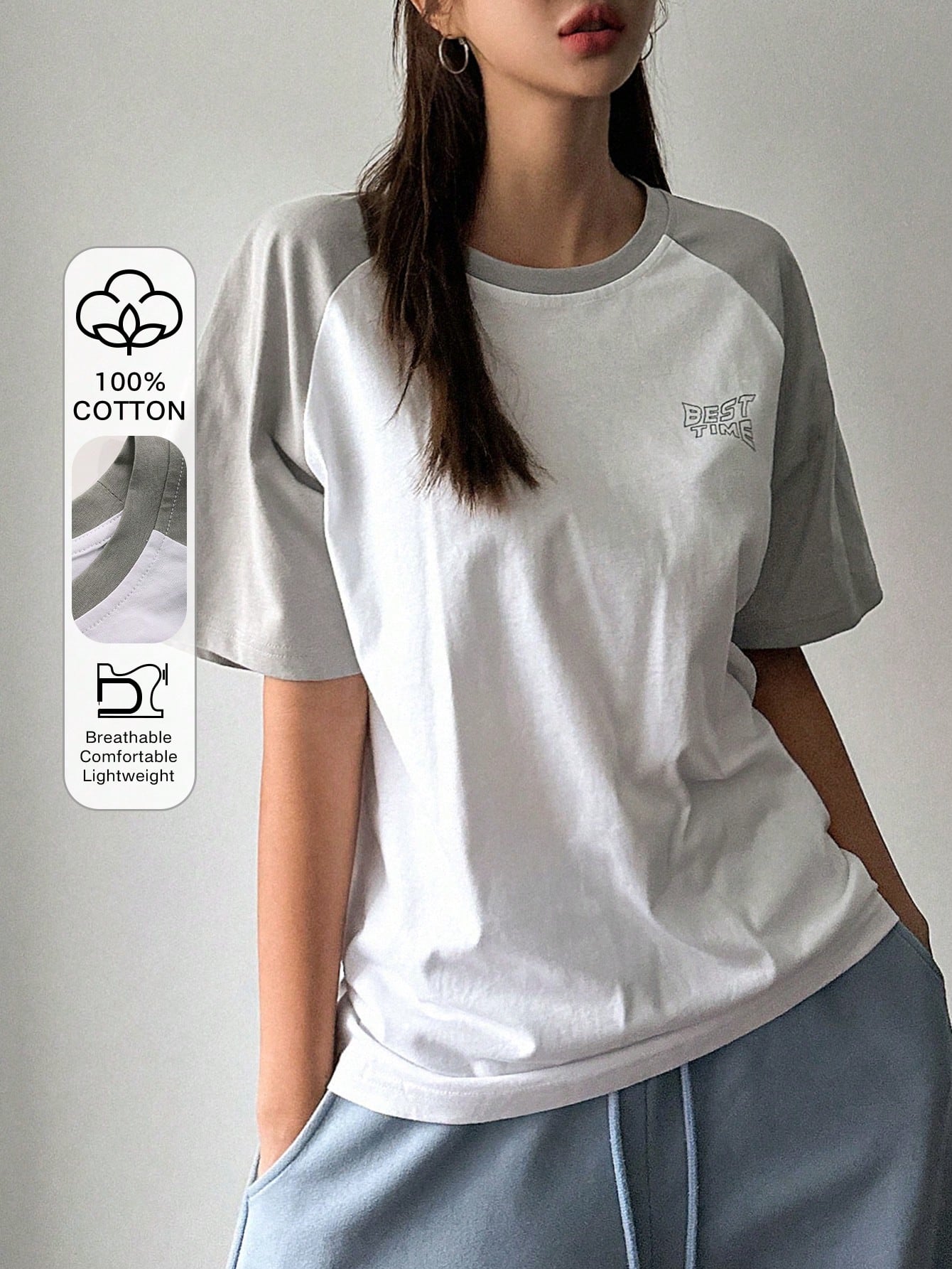 DAZY T-shirt surdimensionné à manches raglan avec graphique lettré — vue 6