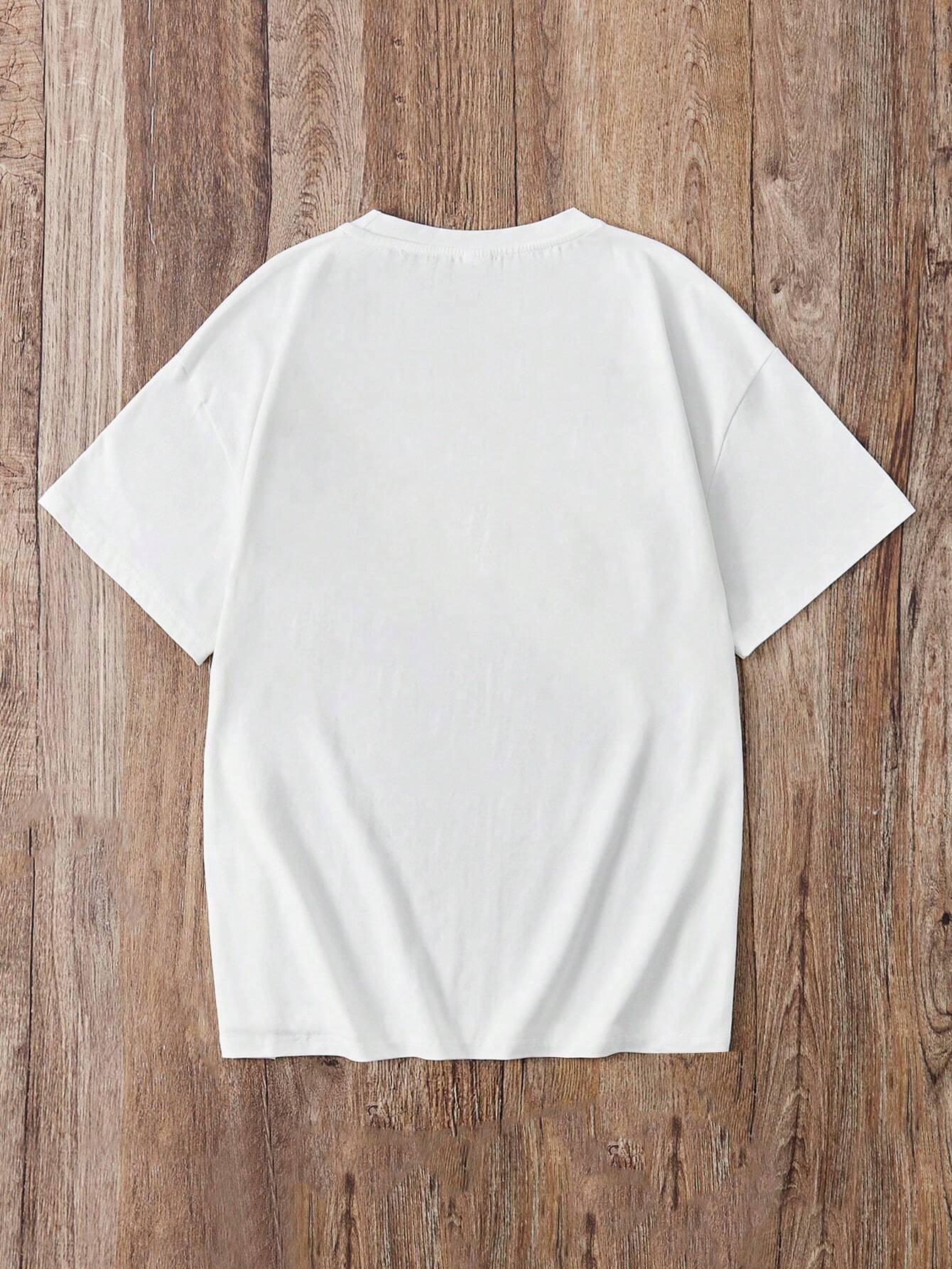 EZwear T-shirt décontracté ample à manches courtes avec encolure ronde, imprimé — vue 2