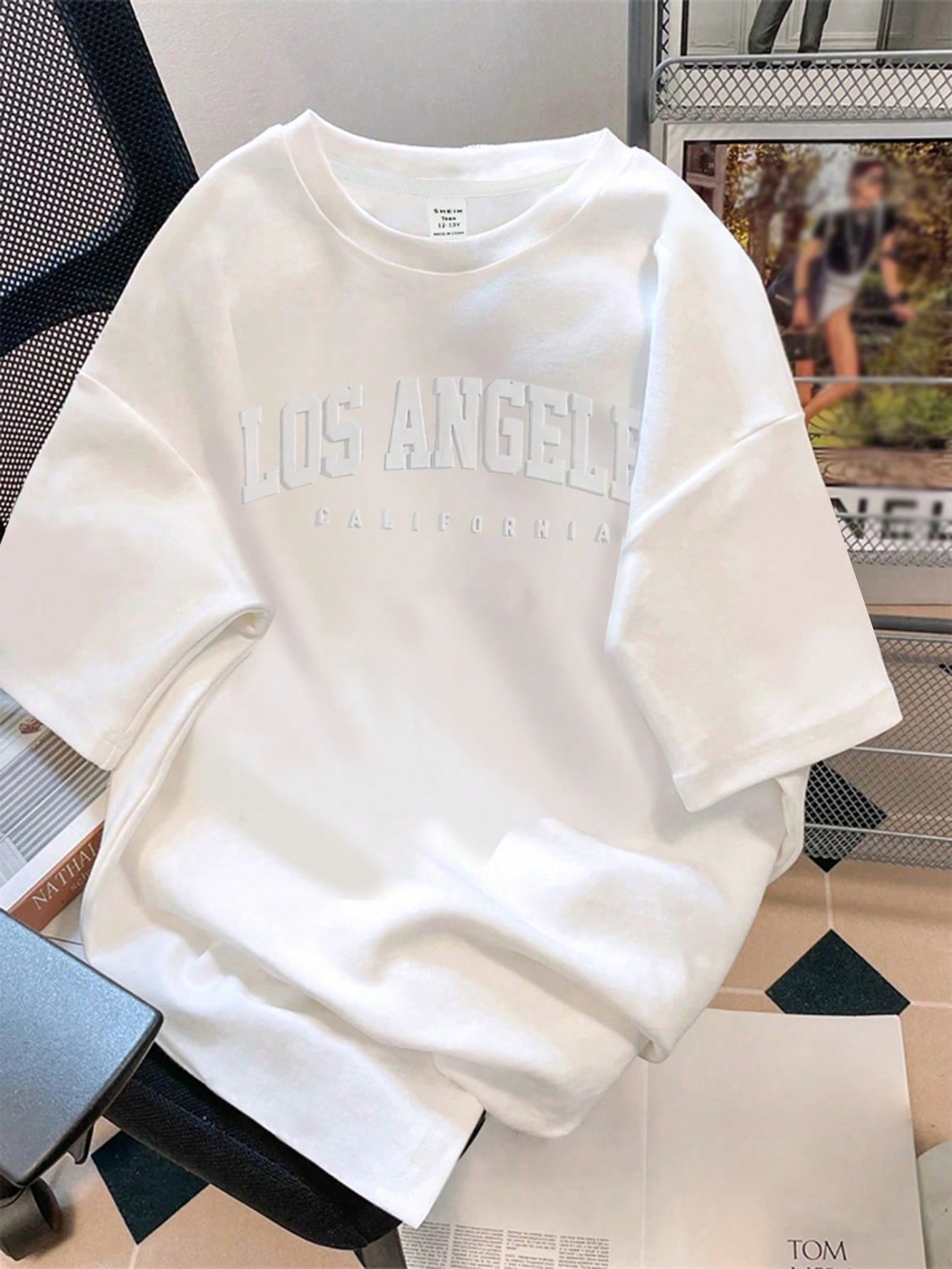 EZwear T-shirt décontracté ample à manches courtes avec encolure ronde, imprimé