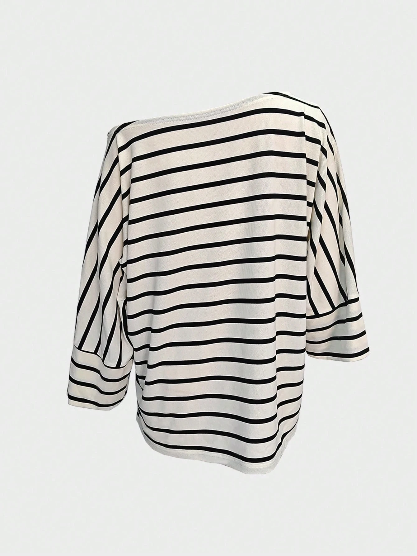 T-shirt décontracté ample à manches chauve-souris asymétriques et épaules pour femmes, — vue 10