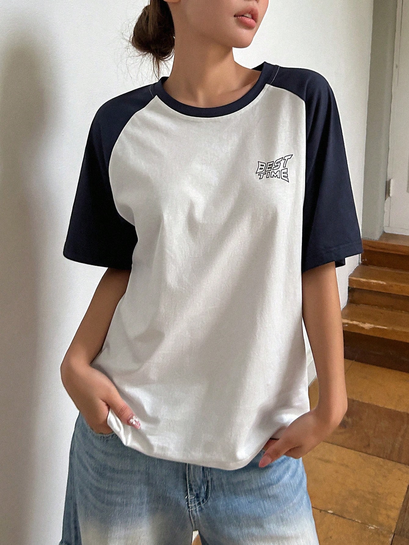 DAZY T-shirt surdimensionné à manches raglan avec graphique lettré — vue 8