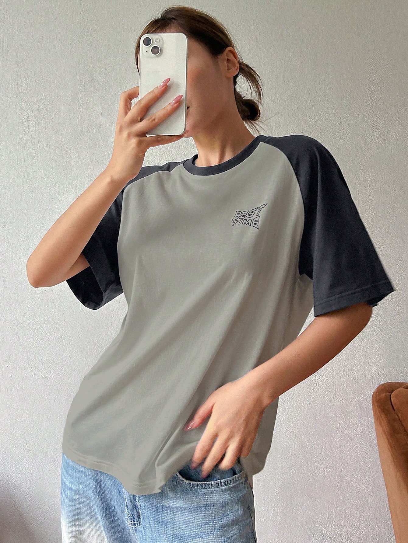 DAZY T-shirt surdimensionné à manches raglan avec graphique lettré — vue 10