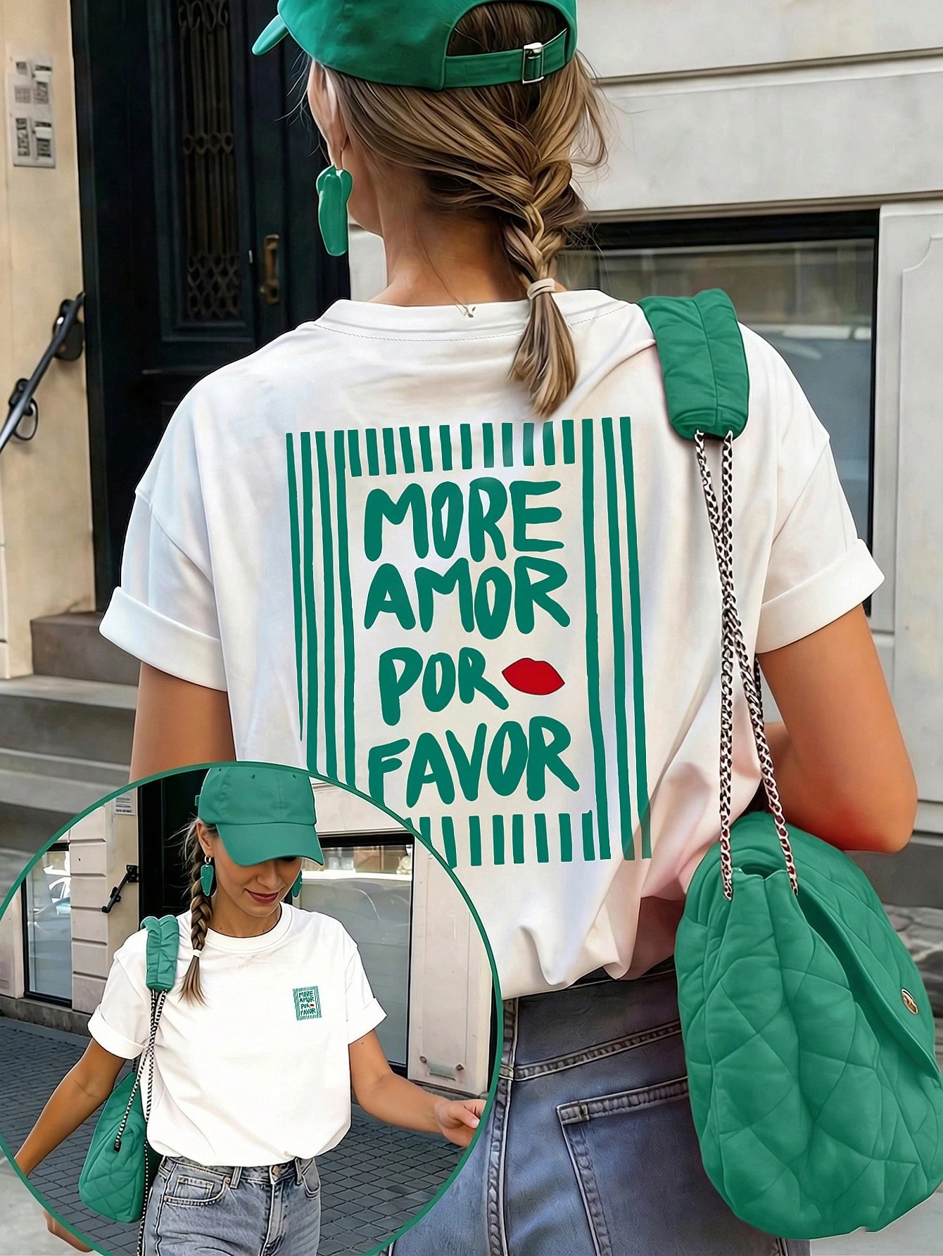T-shirt décontracté à manches courtes et col rond pour femmes - motif imprimé, tissu doux — vue 5