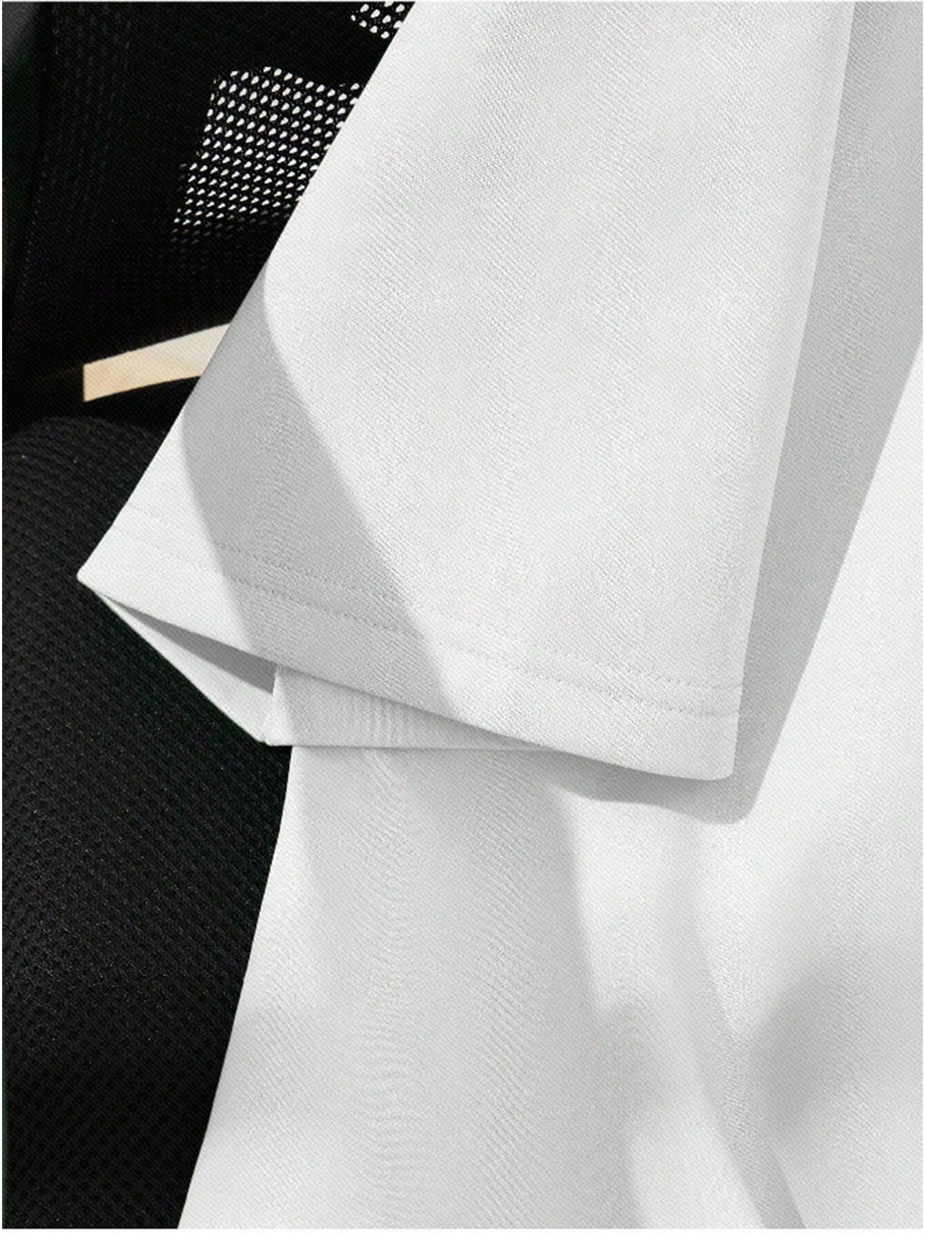 EZwear T-shirt grande taille avec imprimé texturé minimaliste et décontracté, col — vue 4