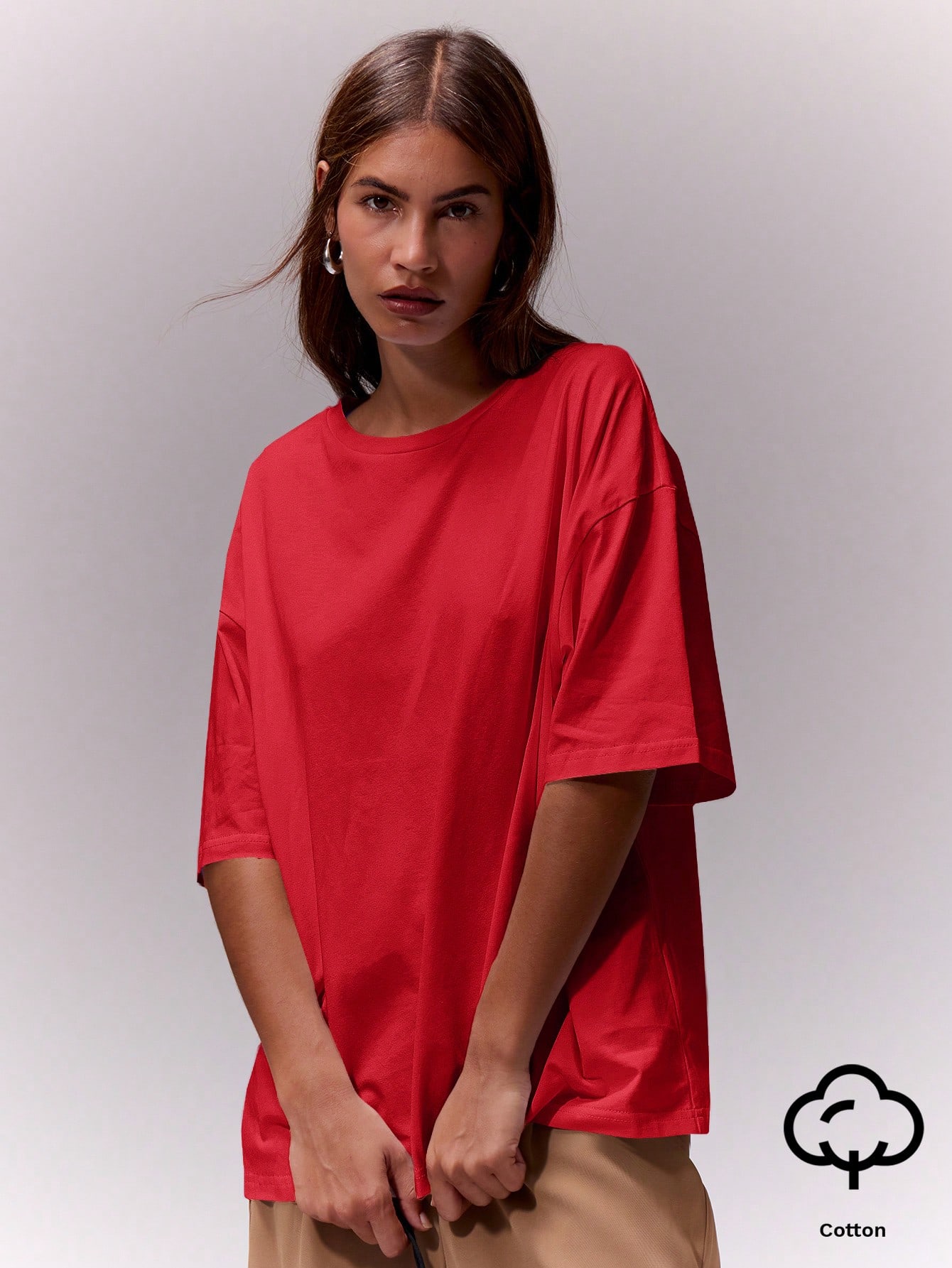 MUSERA ESSENTIALS T-shirt col rond surdimensionné doux, capsule vestimentaire — vue 6