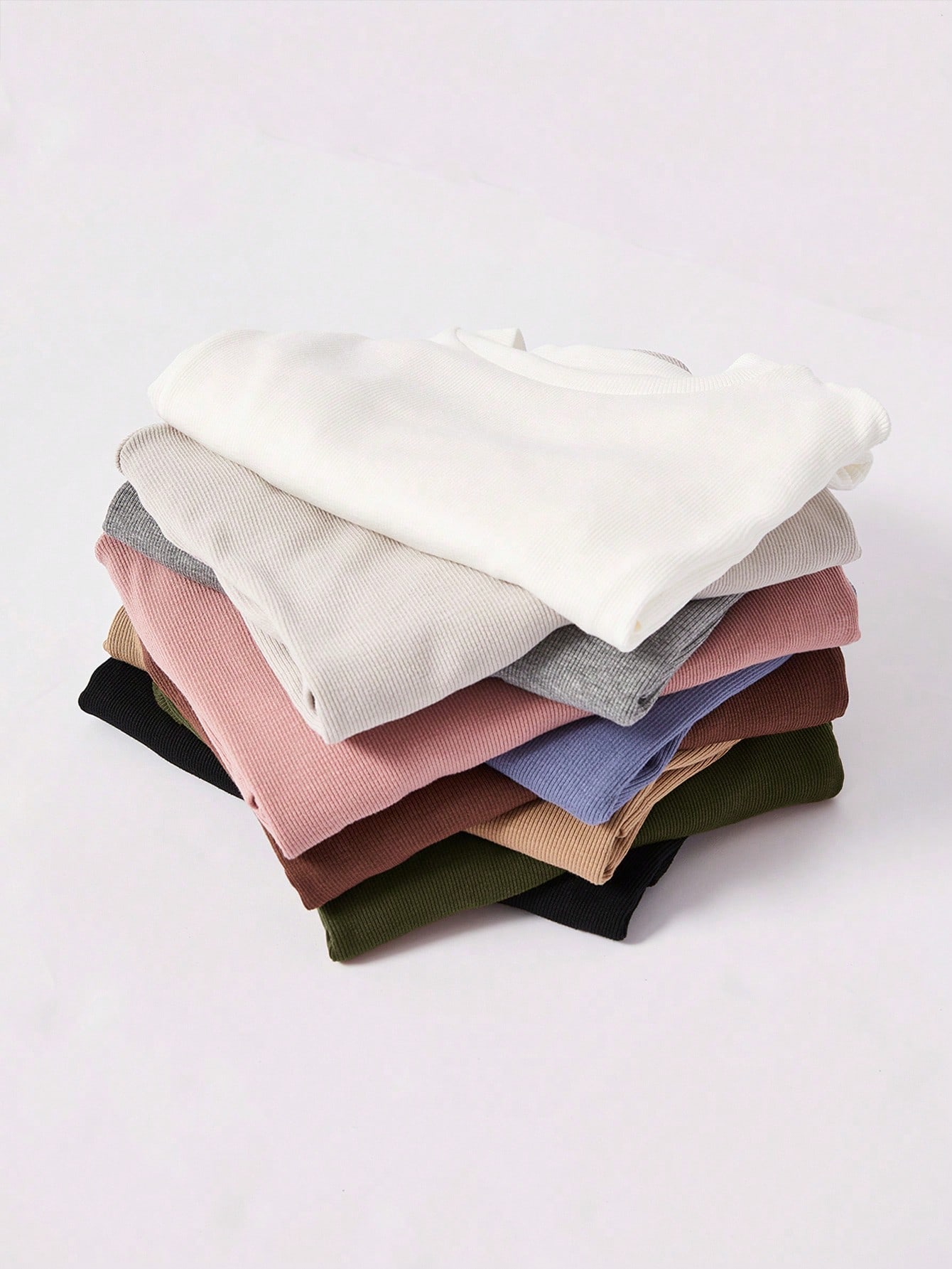 BASICS Chemise à manches courtes côtelées col montant coupe slim t-shirt basique — vue 12