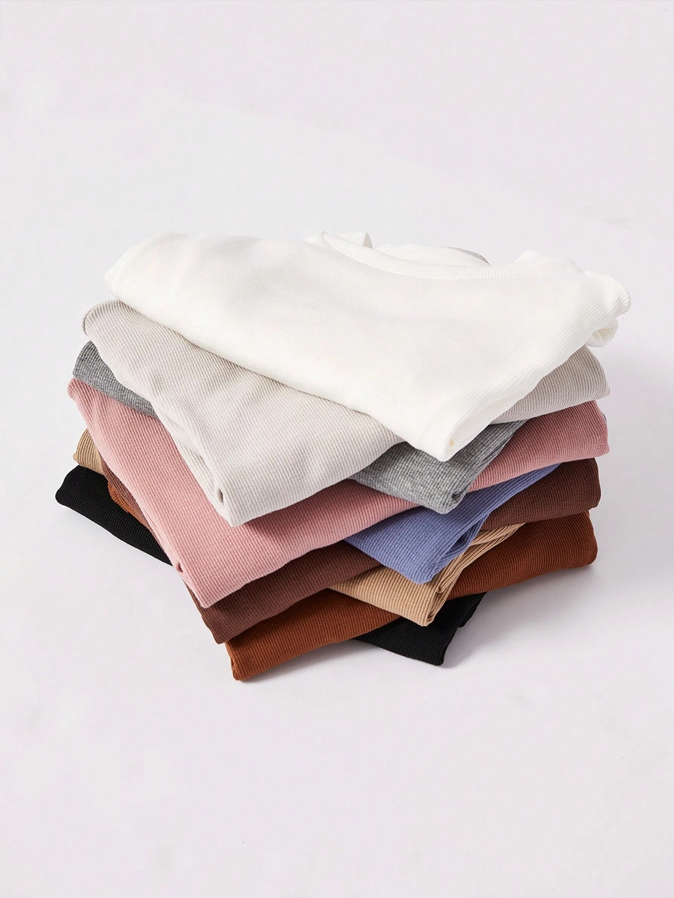 BASICS Chemise à manches courtes côtelées col montant coupe slim t-shirt basique — vue 10